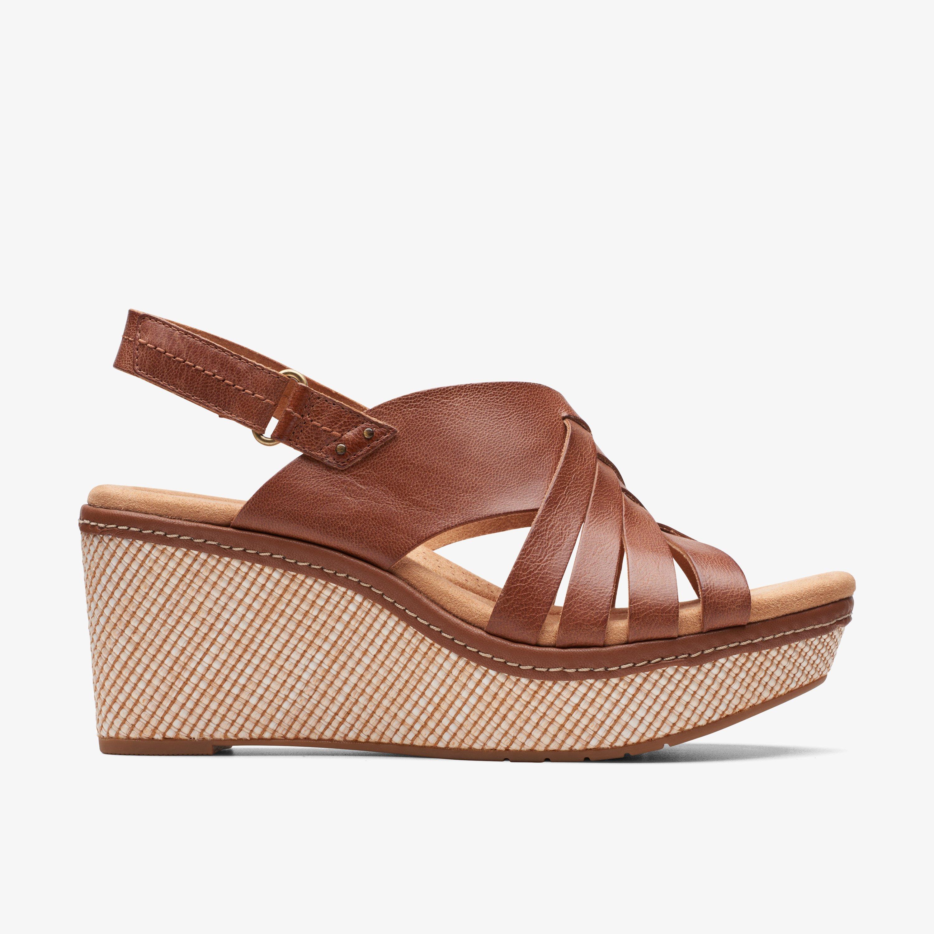 Clarks brown hot sale wedges