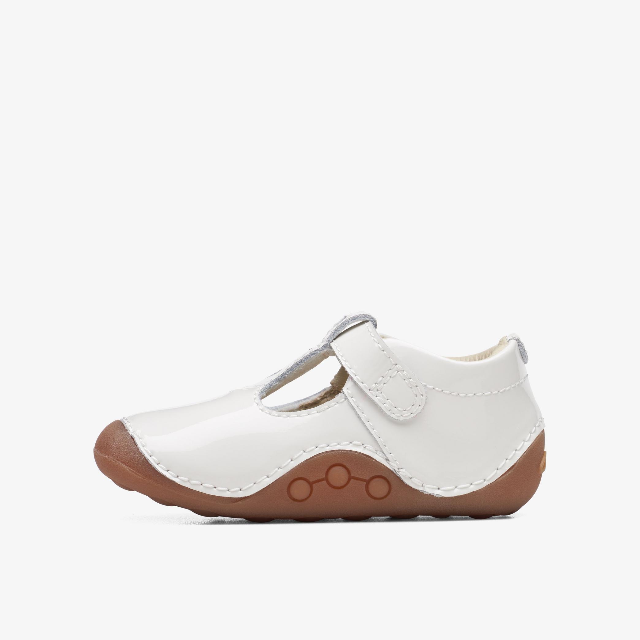 Tiny Beat Toddler White Patent T Bar Shoes, view 2 of 6