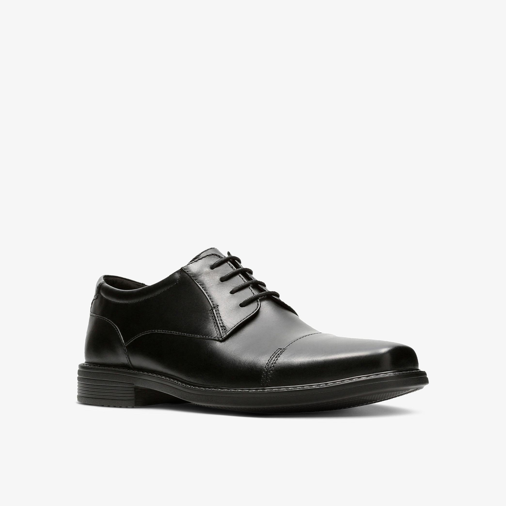 Wenham Cap II Black Leather Derby Shoe, view 3 of 6
