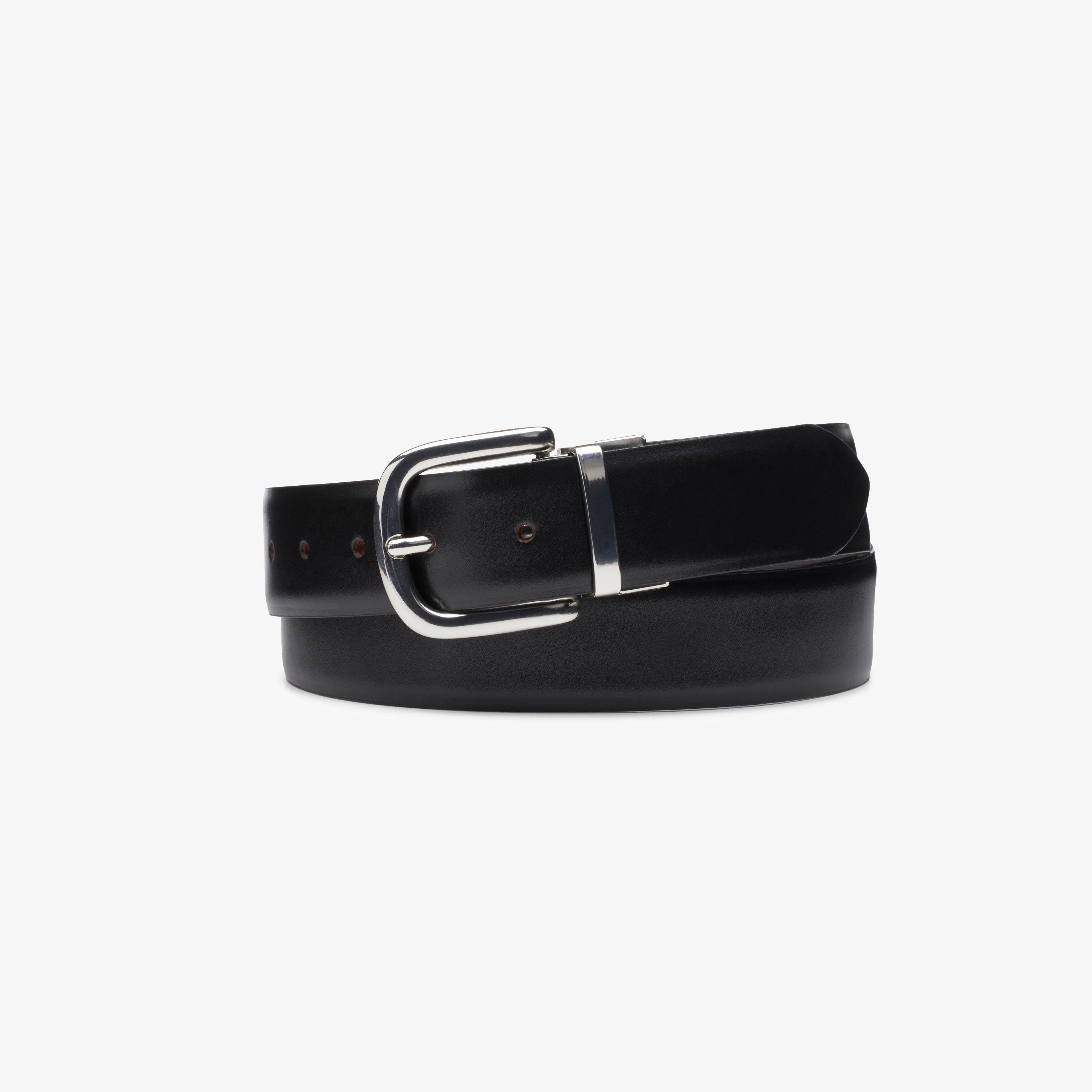 Stitched Reversible Belt, Black Silky Calf, Men