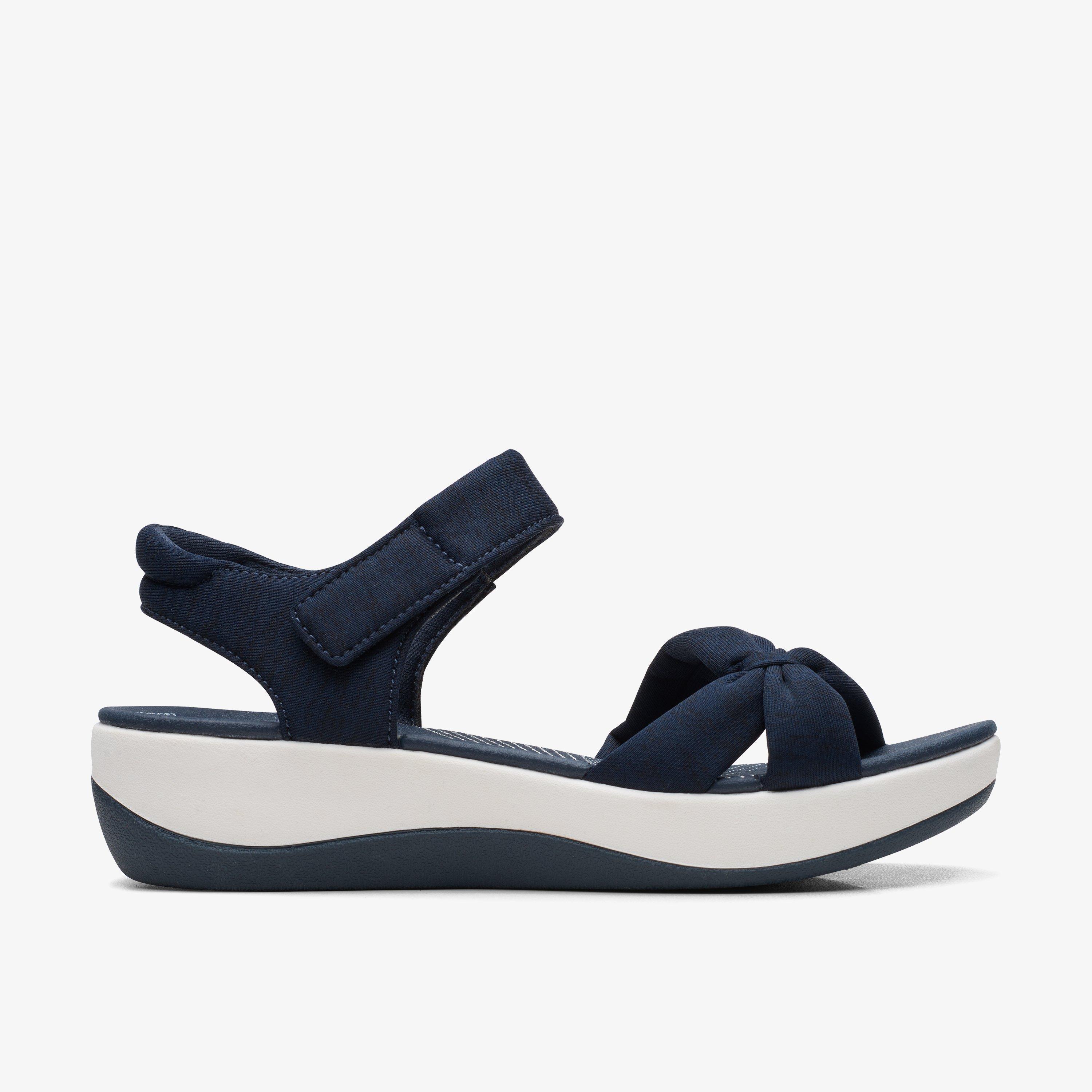 Arla Shore Donkerblauw Textiel Platte sandalen, view 1 of 6