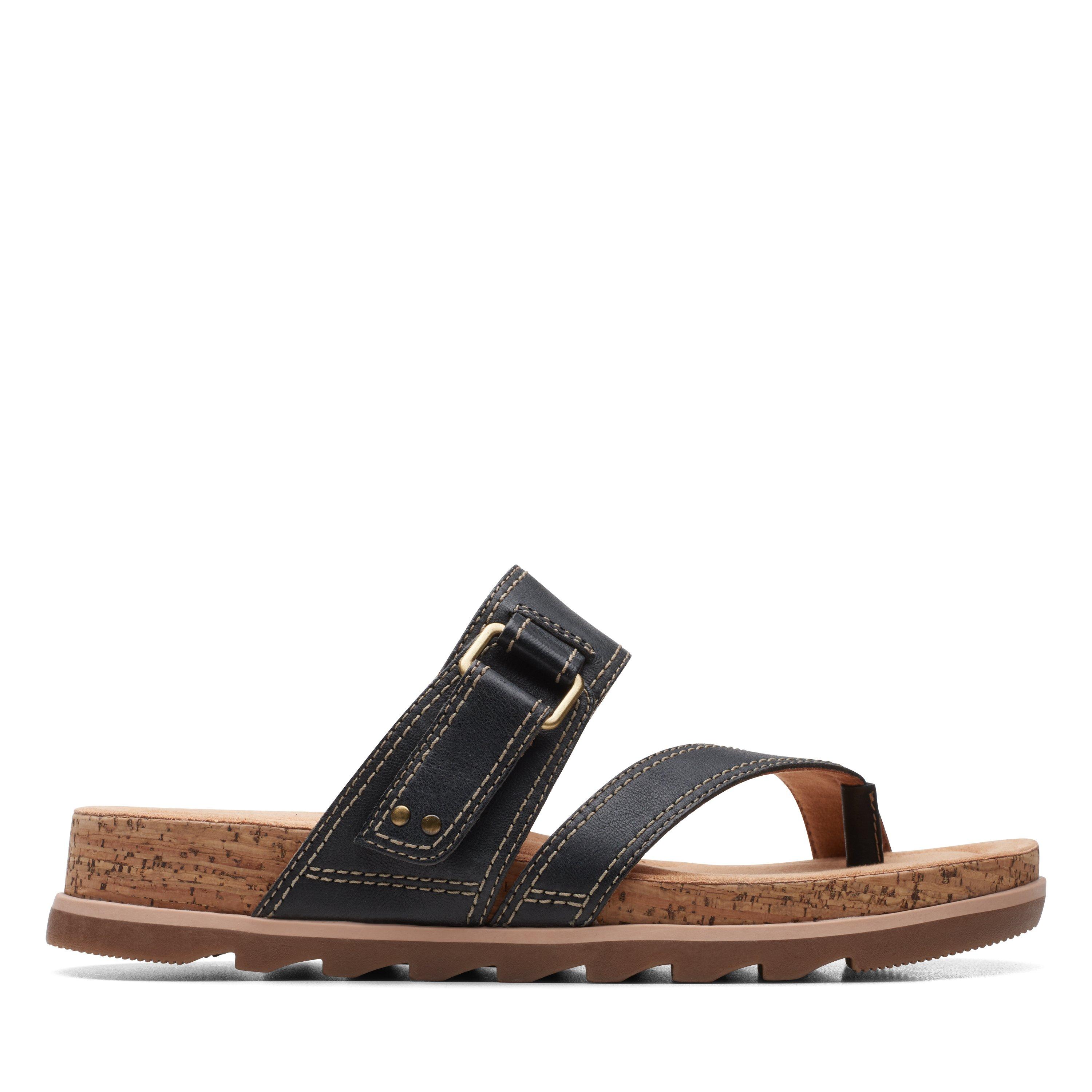 Clarks black outlet sandals