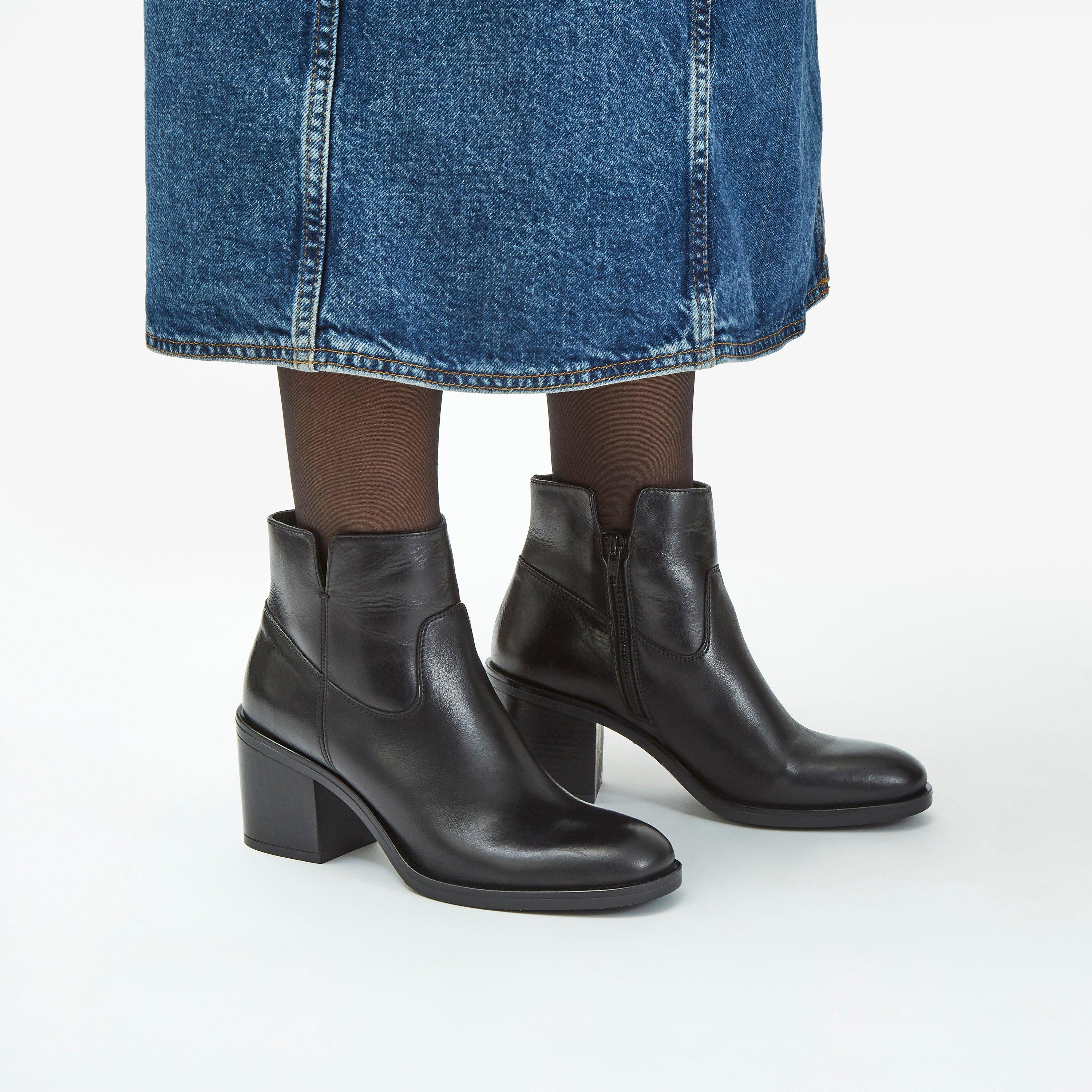 Valvestino Lo Black Leather Ankle Boots Heels, view 2 of 7