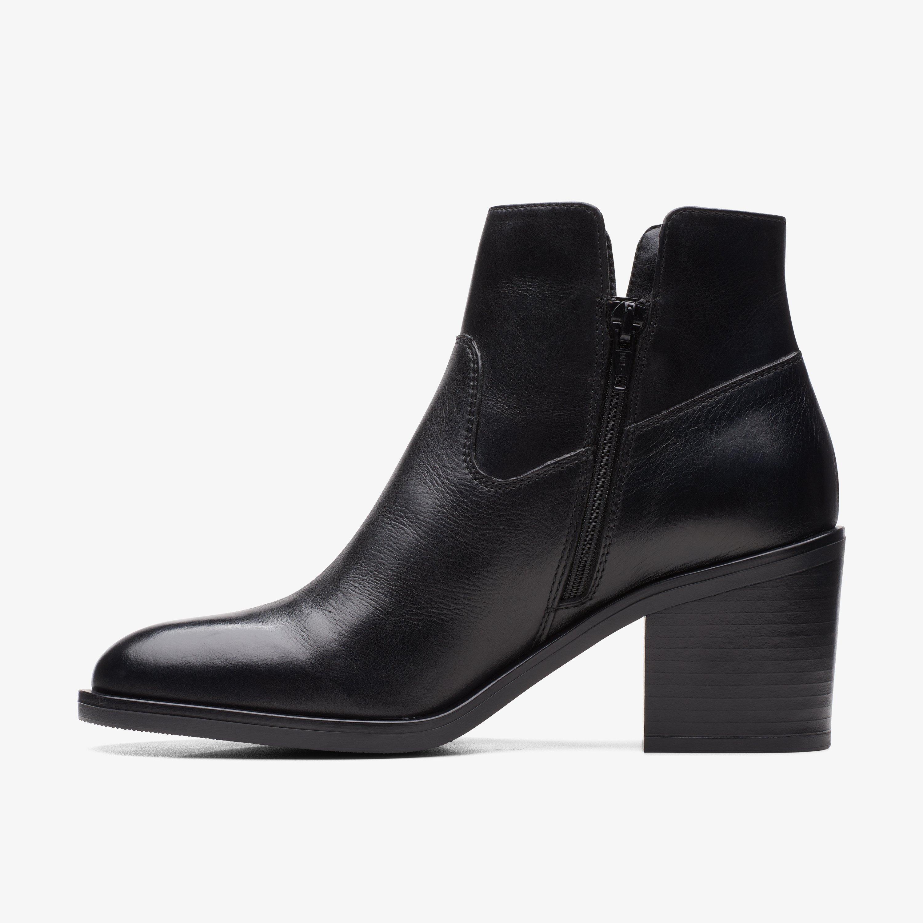 Valvestino Lo Black Leather Ankle Boots Heels, view 3 of 7