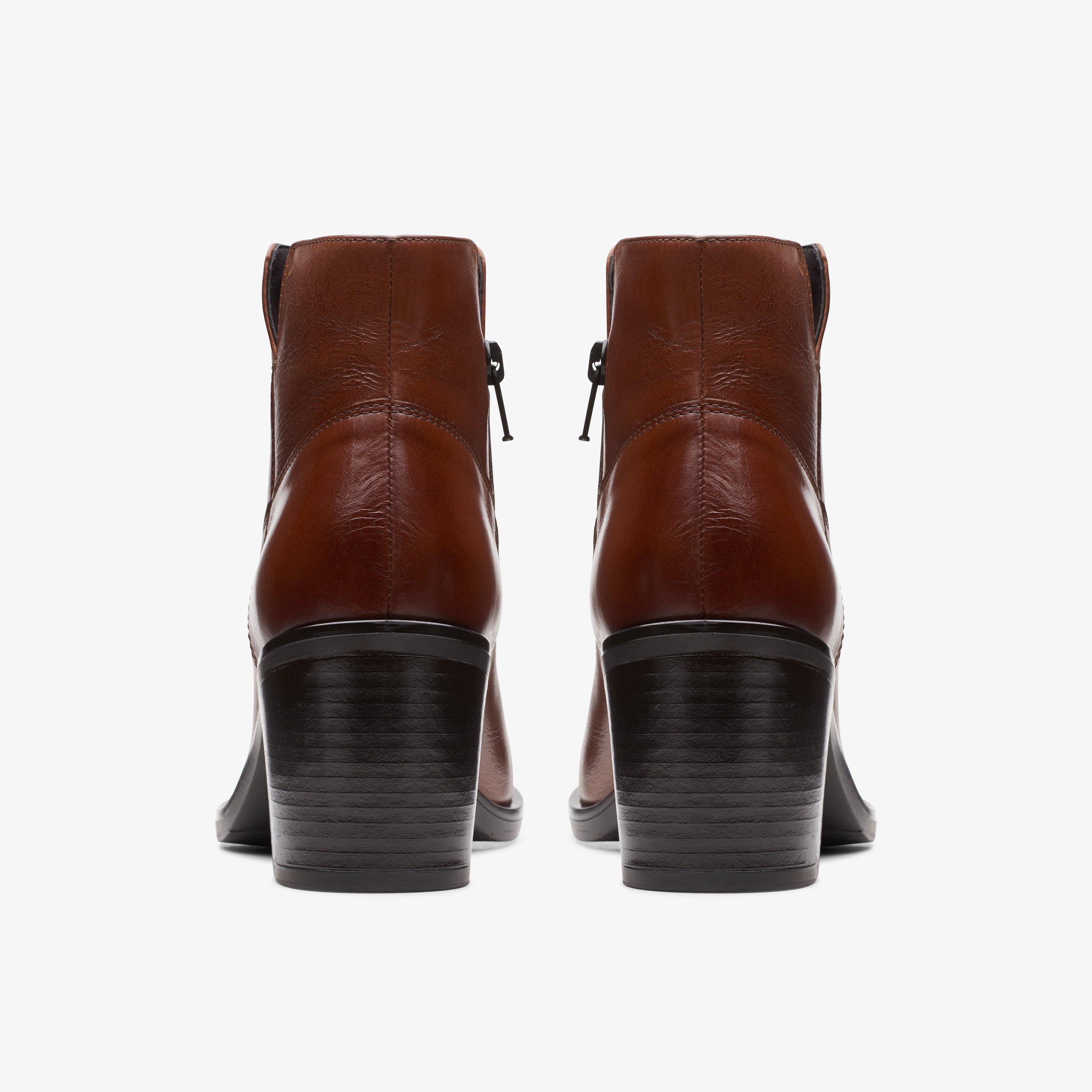 Valvestino Lo Dark Tan Leather Ankle Boots Heels, view 6 of 7