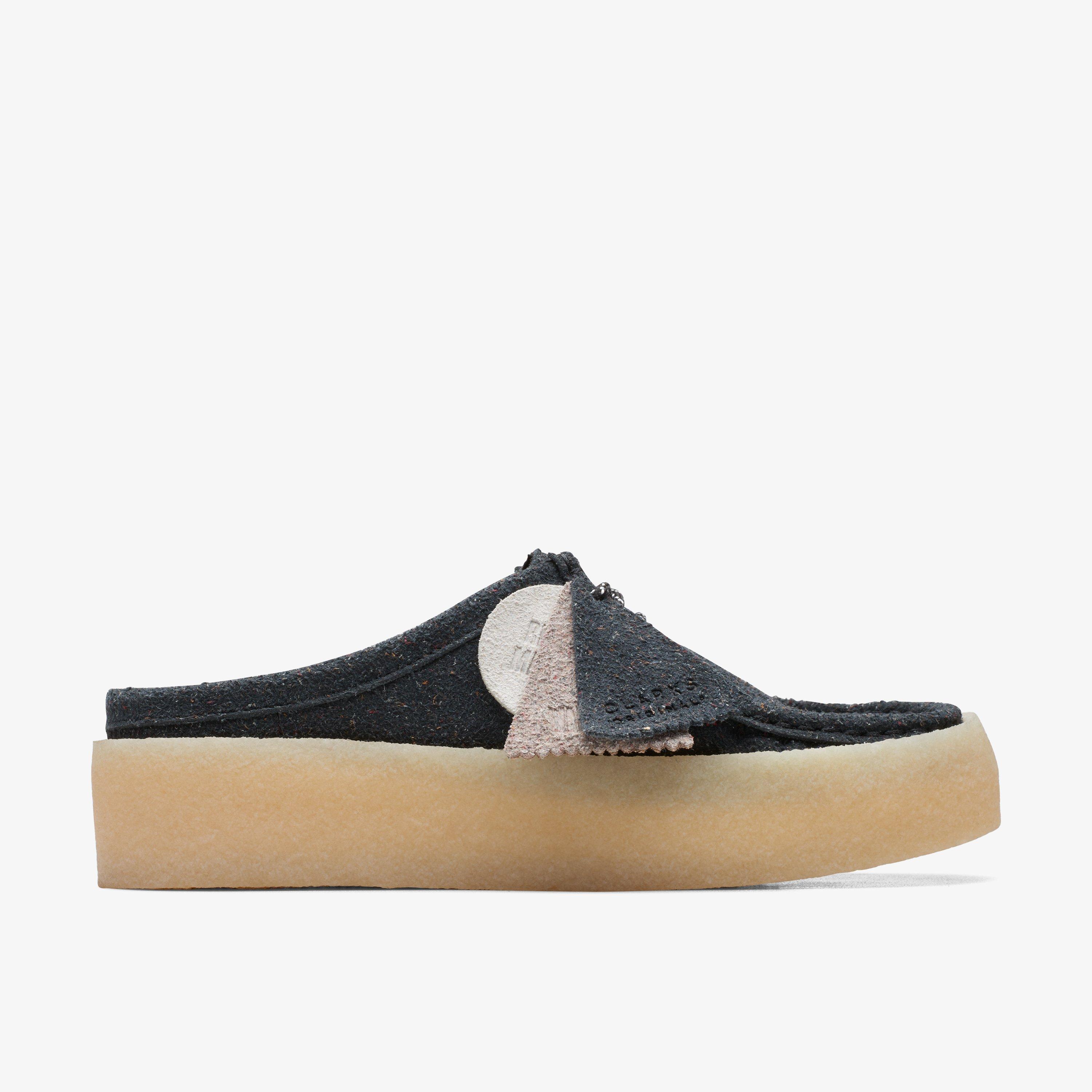 Womens Wallabee Cup Lo Black Mules Slip On Wallabee Shoes | Clarks