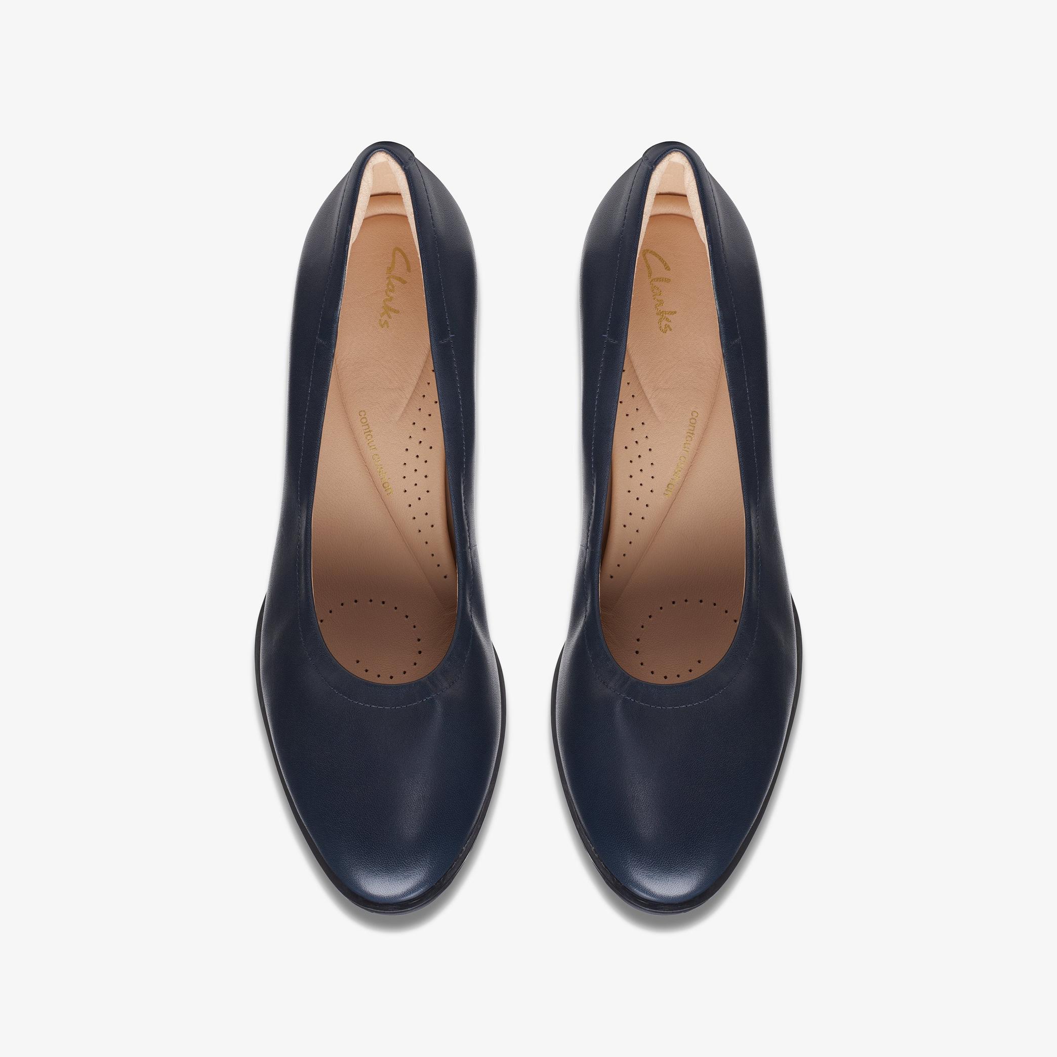 Freva 55 Court Navy Leather High Heels, view 7 of 8