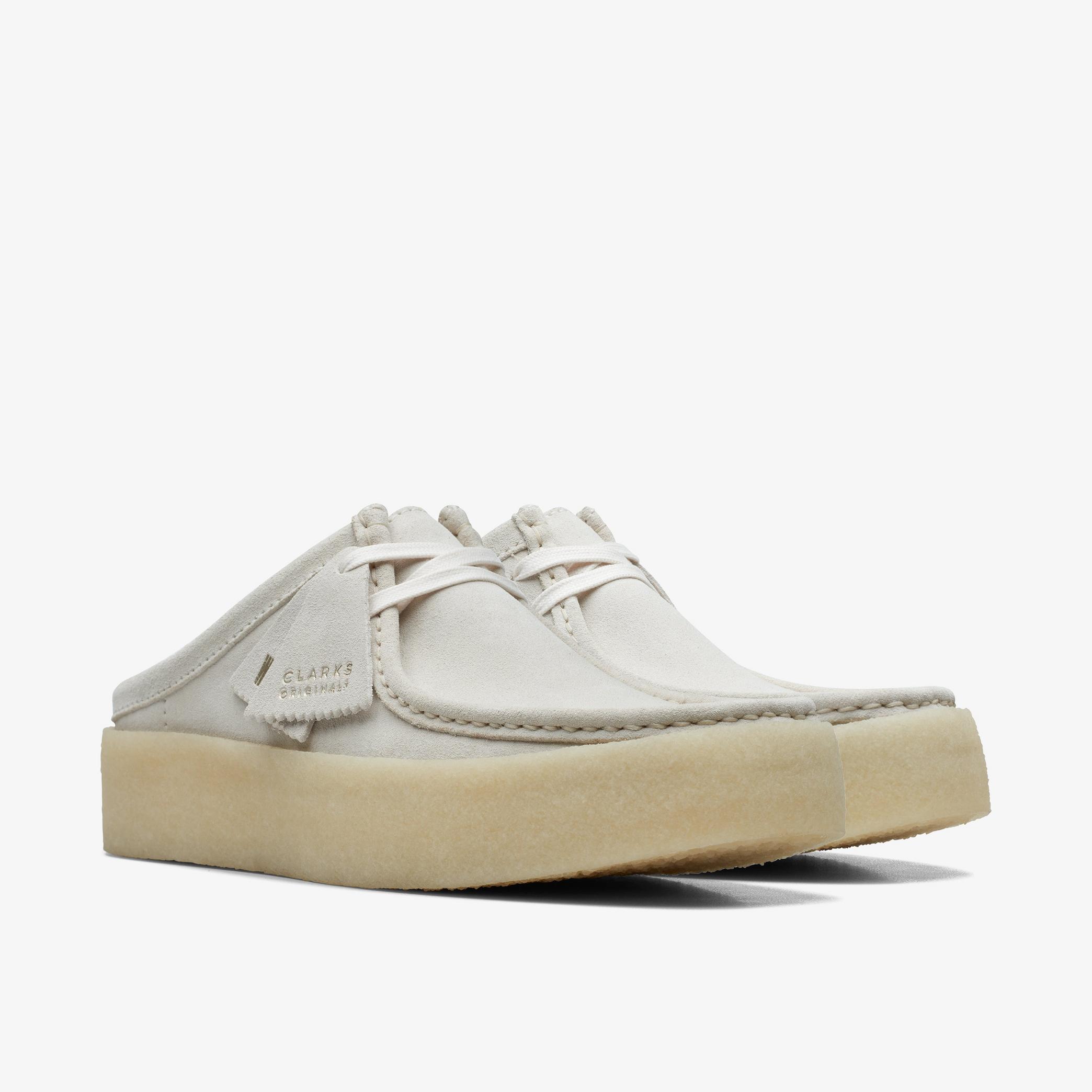 Wallabee Cup Lo Off White Suede Shoes, view 4 of 6