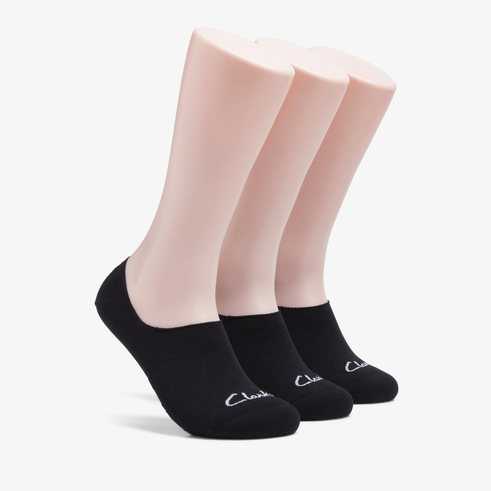 3 pack Solid Liner Black Socks, view 1 of 3