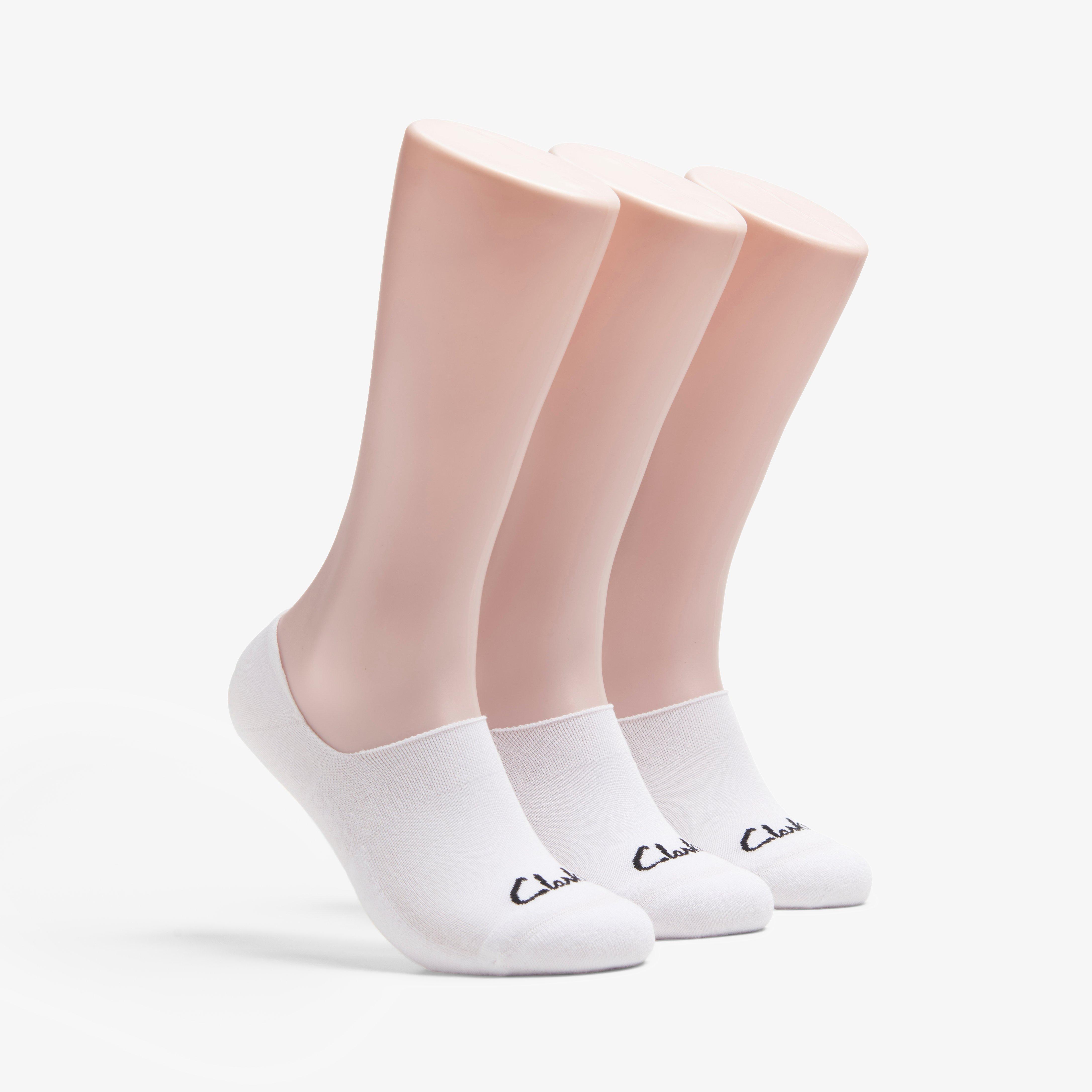 MENS 3 pack Solid Liner White Socks | Clarks US
