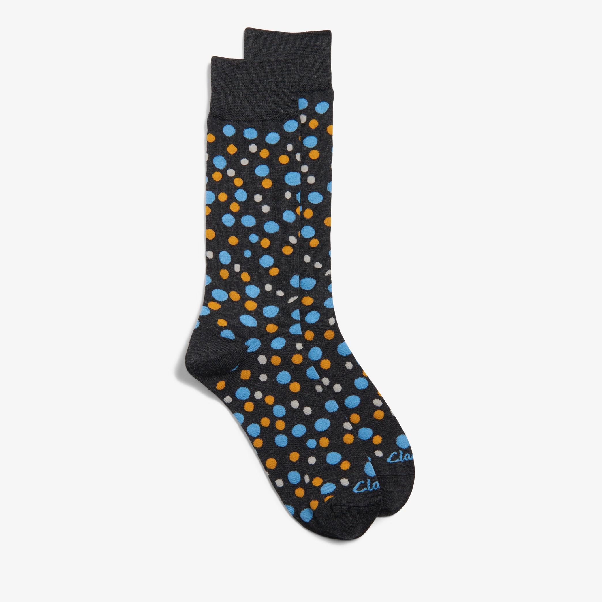 Men Dotted Dress Charcoal Socks | Clarks US
