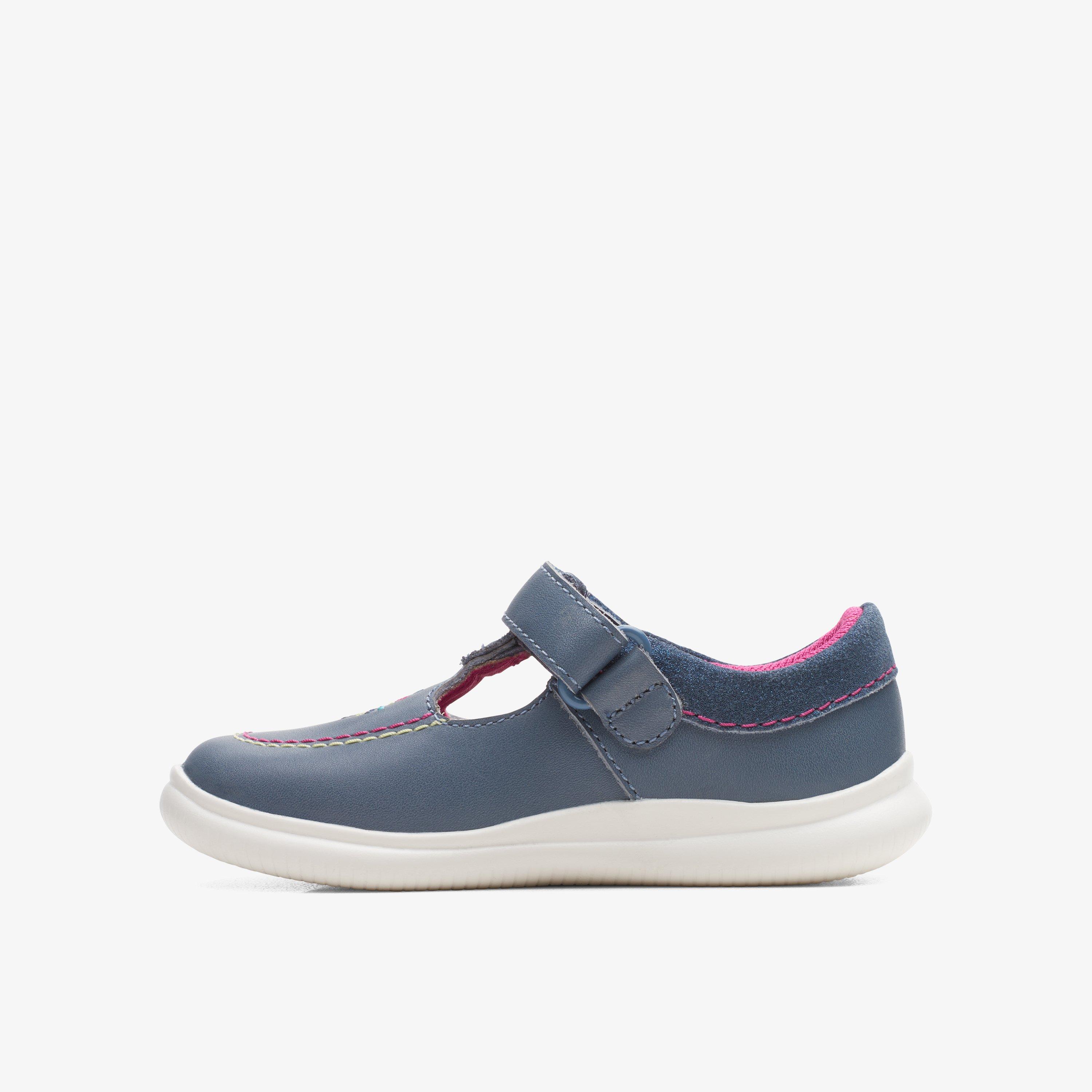 Crest Prom Toddler Dark Blue Leather T Bar Shoes, view 2 of 6