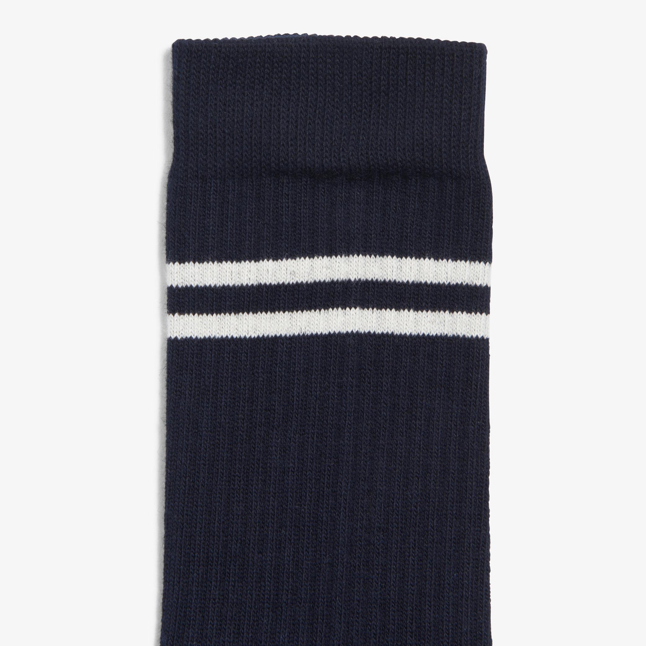 Men Stripe Ribbed Navy Socks | Clarks US
