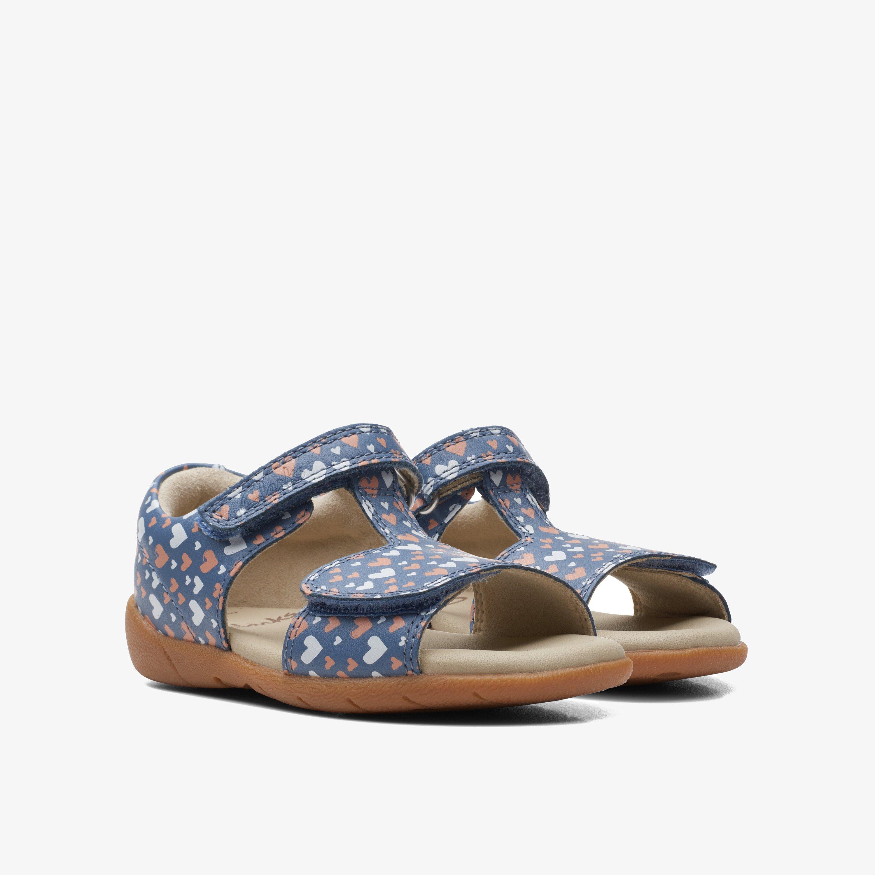 Zora Beat Toddler Denim Print Flat Sandals, view 4 of 6