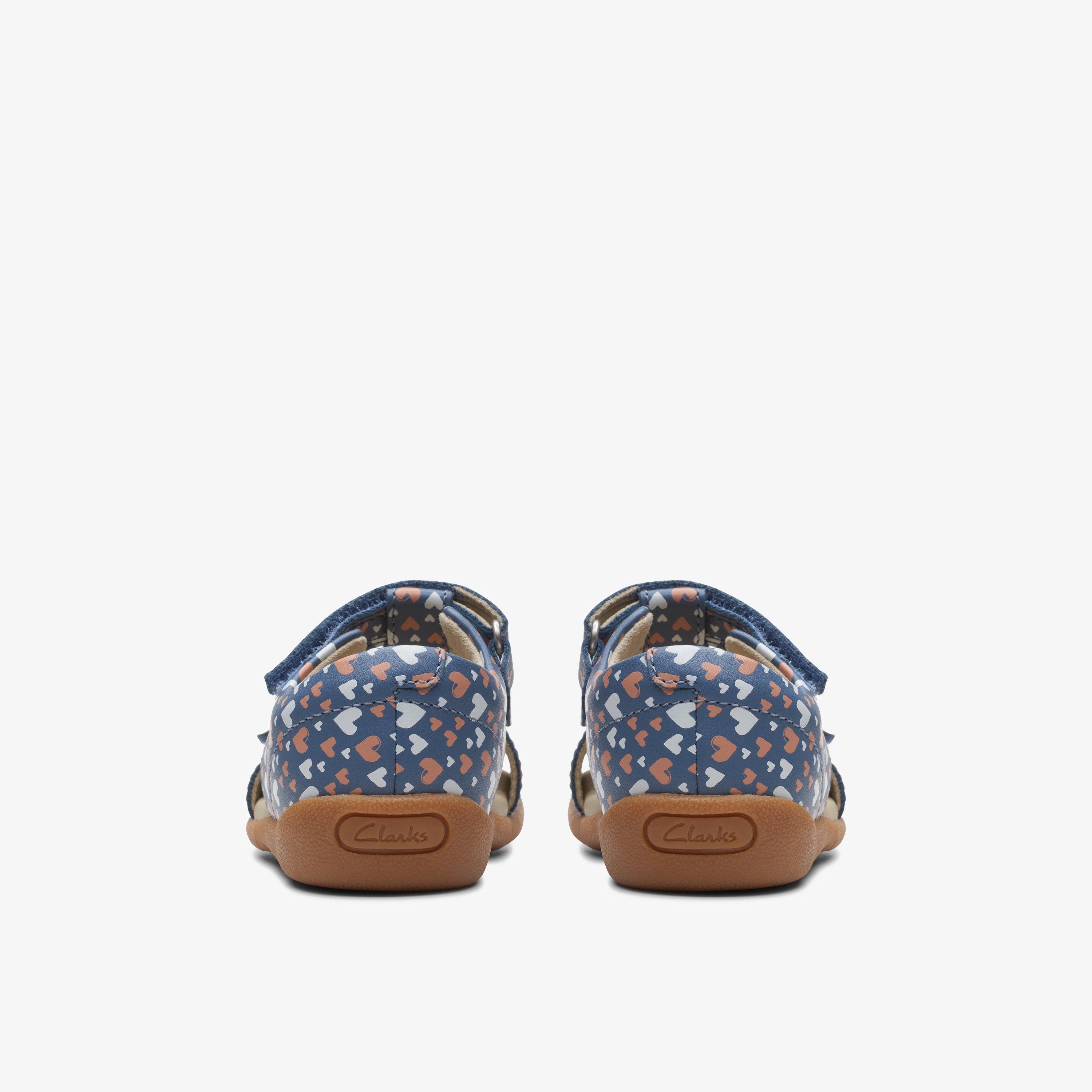 Zora Beat Toddler Denim Print Flat Sandals, view 5 of 6