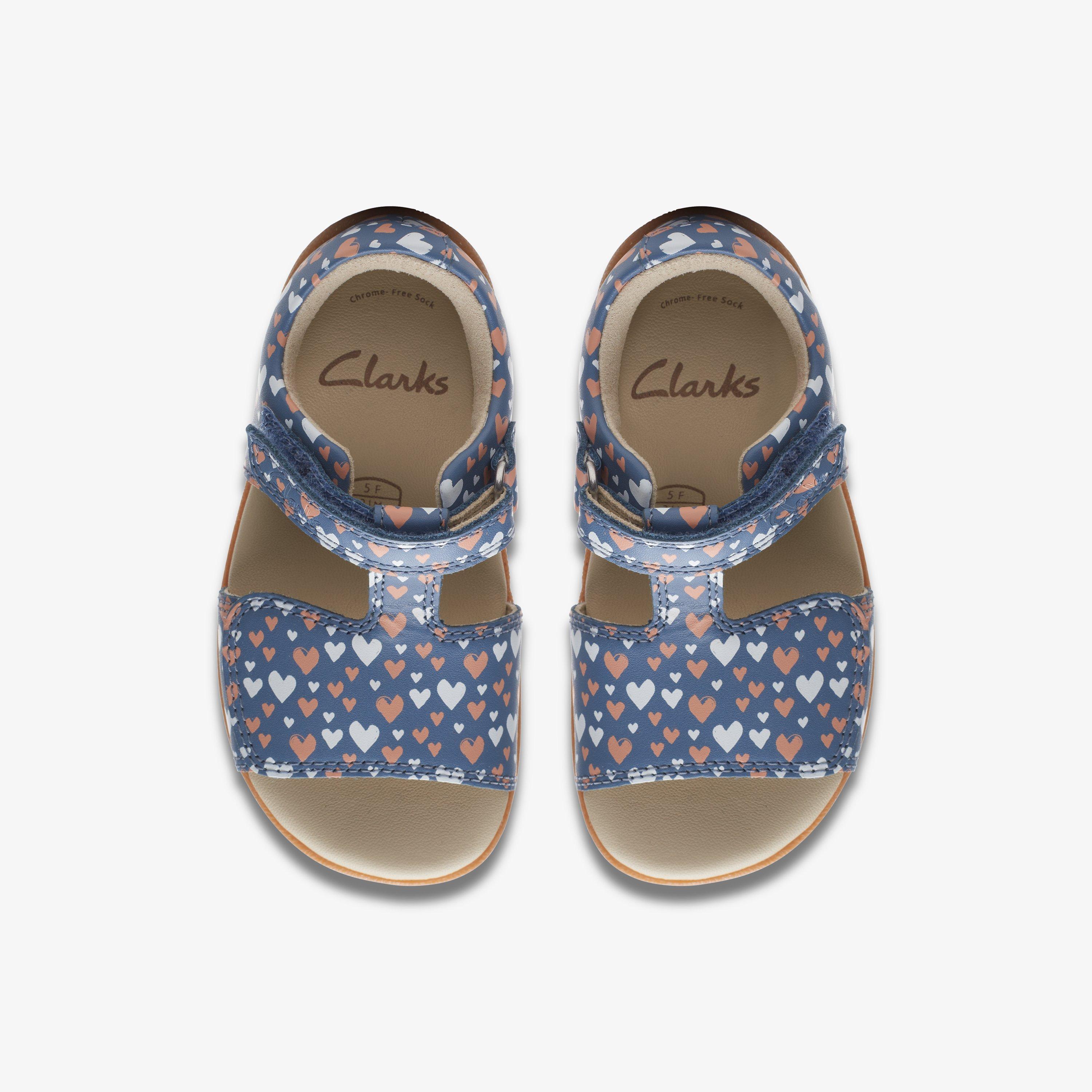 Zora Beat Toddler Denim Print Flat Sandals, view 6 of 6