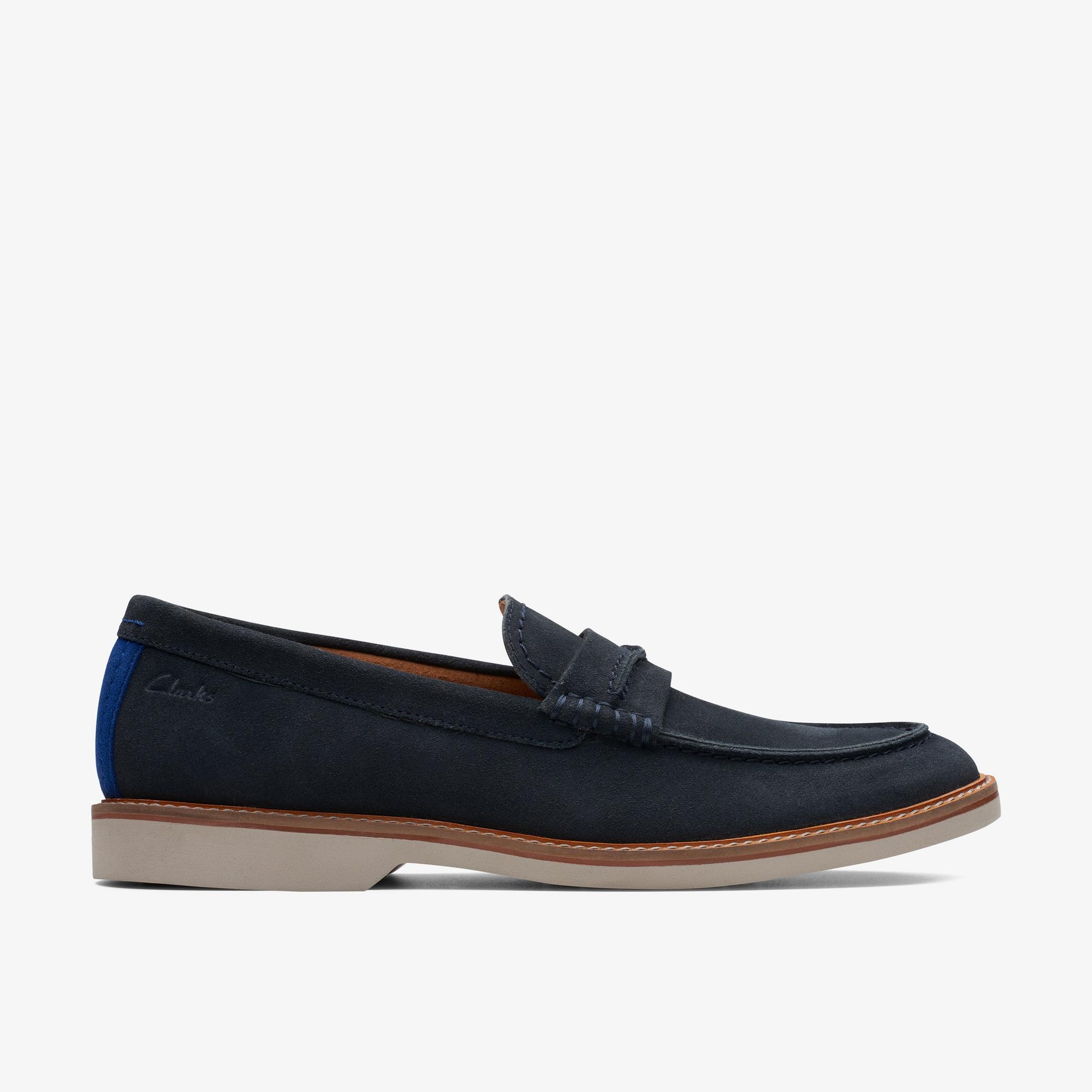 Atticus Slip Navy Suede Loafers, view 1 of 6
