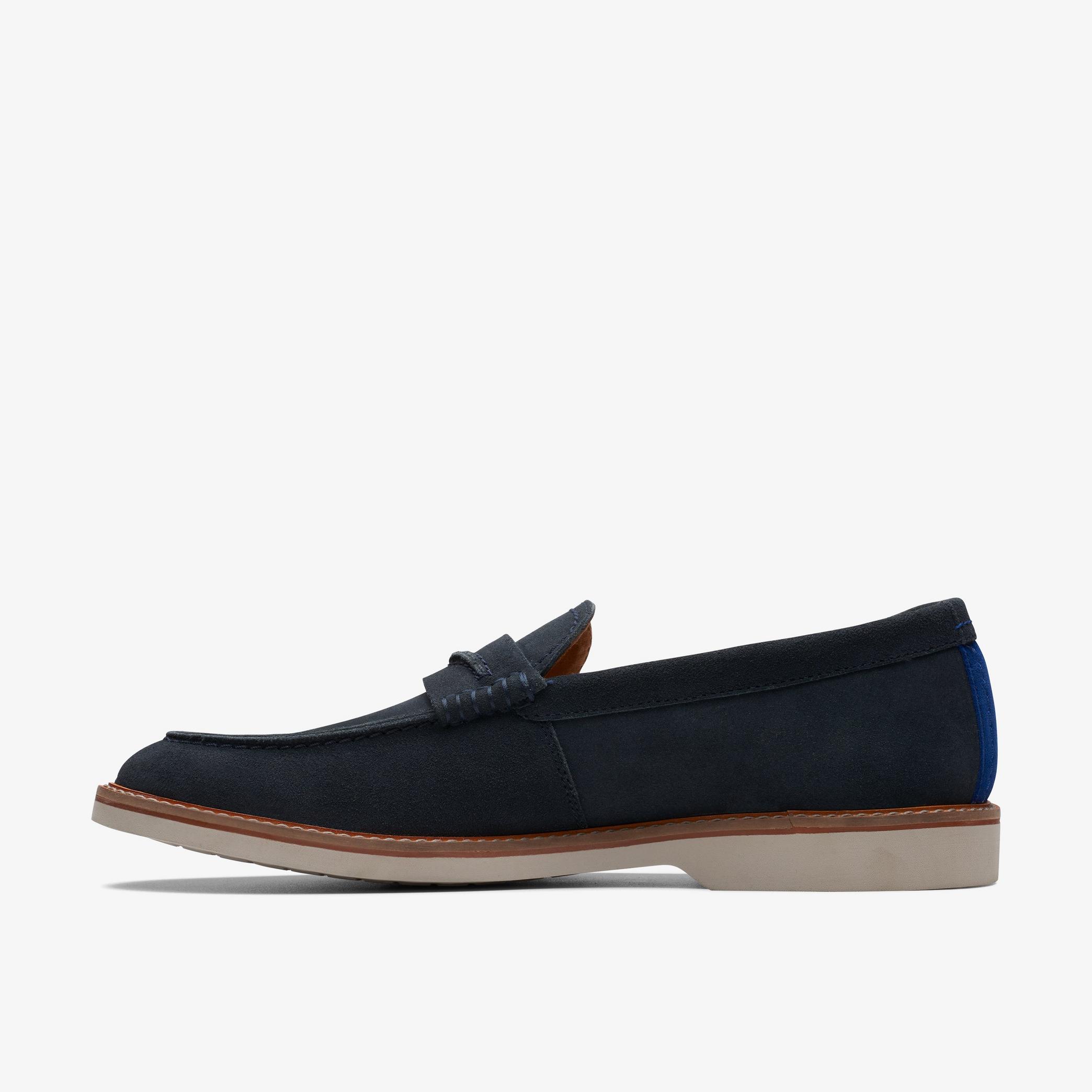 Atticus Slip Navy Suede Loafers, view 2 of 6