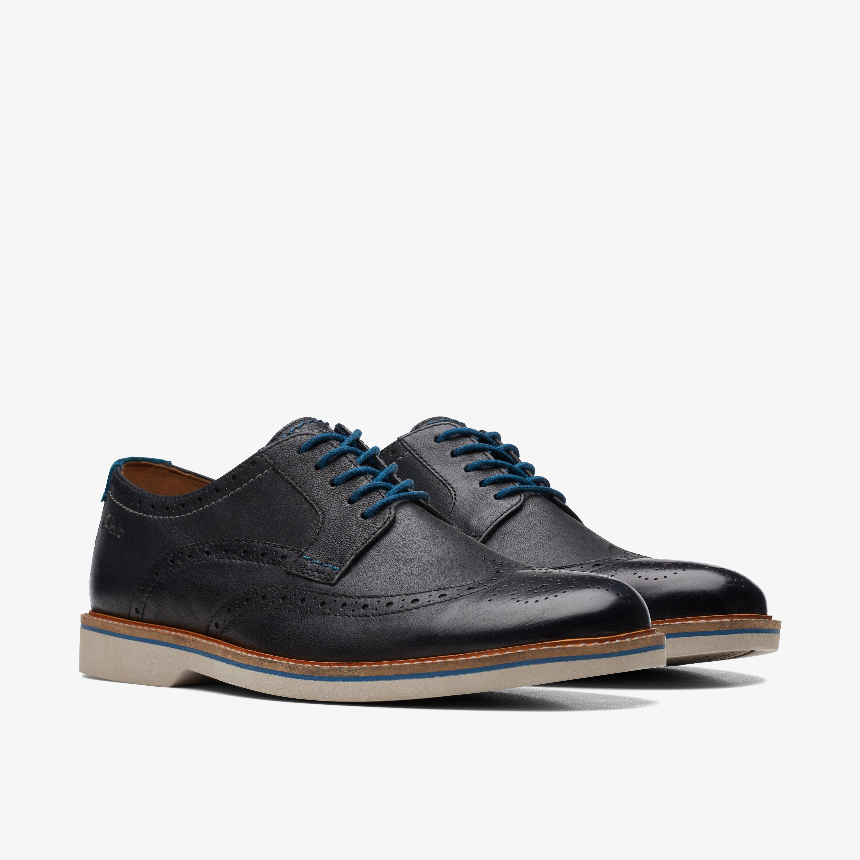 Clarks black deals brogue shoes