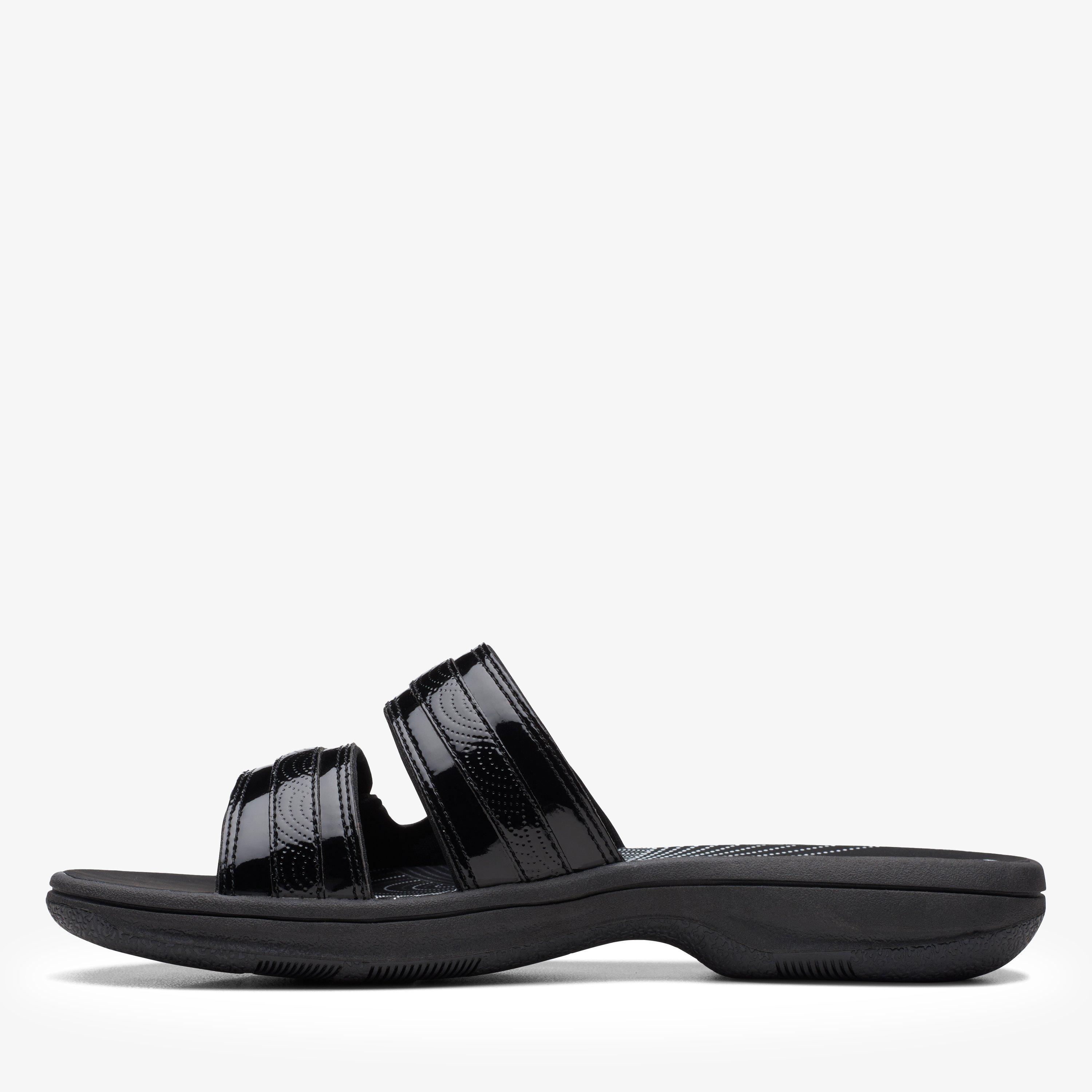 Brinkley Piper Black Patent Flat Sandals, view 5 of 6