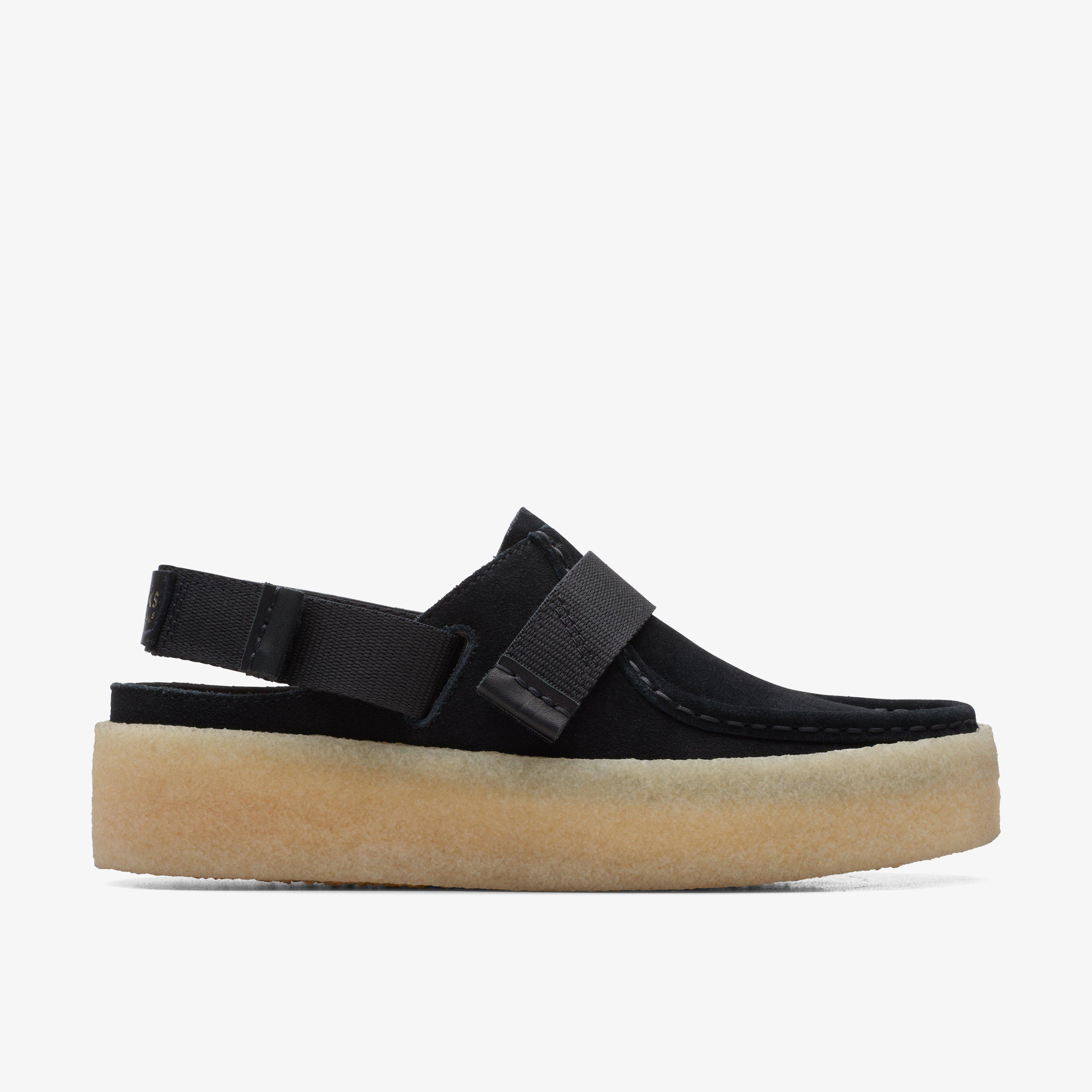 Walla Cup Strap Zwart suède Wallabee Slingbacks, view 1 of 6