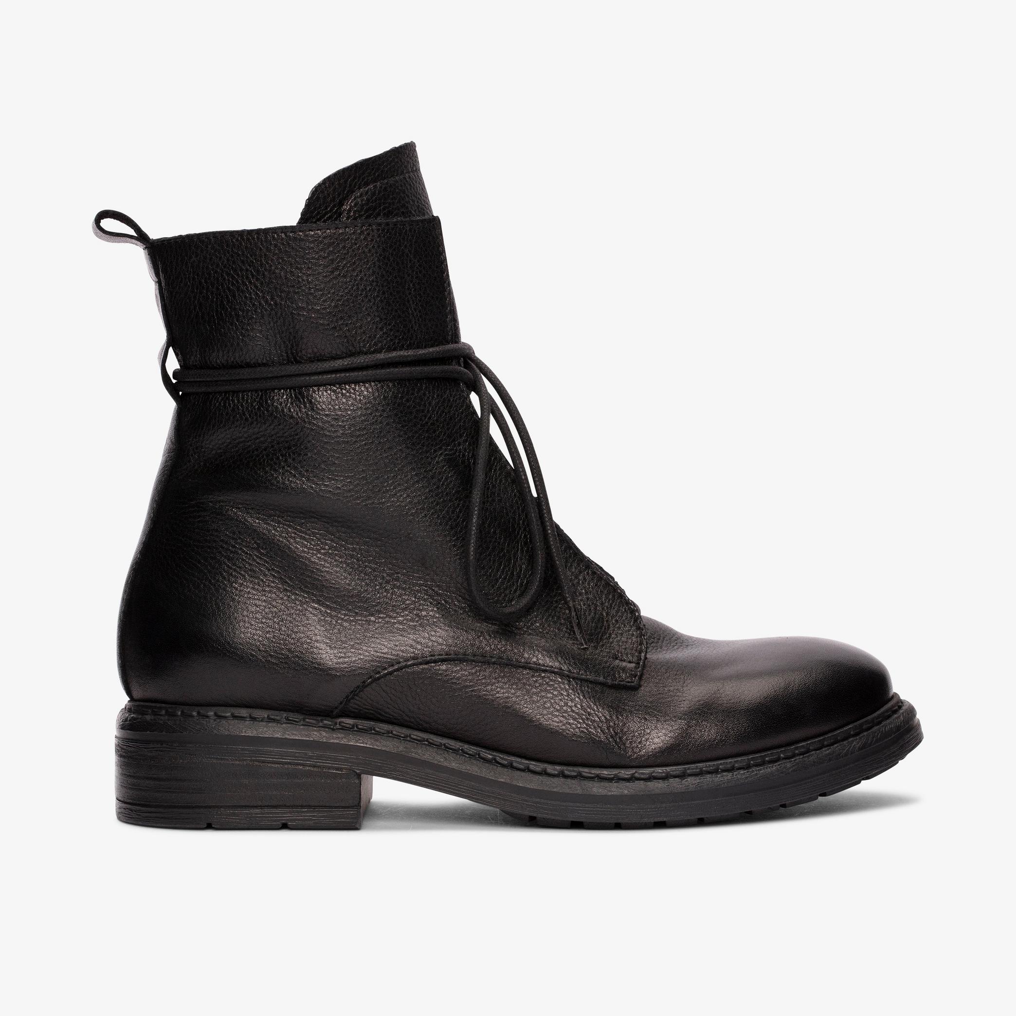 Rixle Lace Black Leather Ankle Boots, view 1 of 6