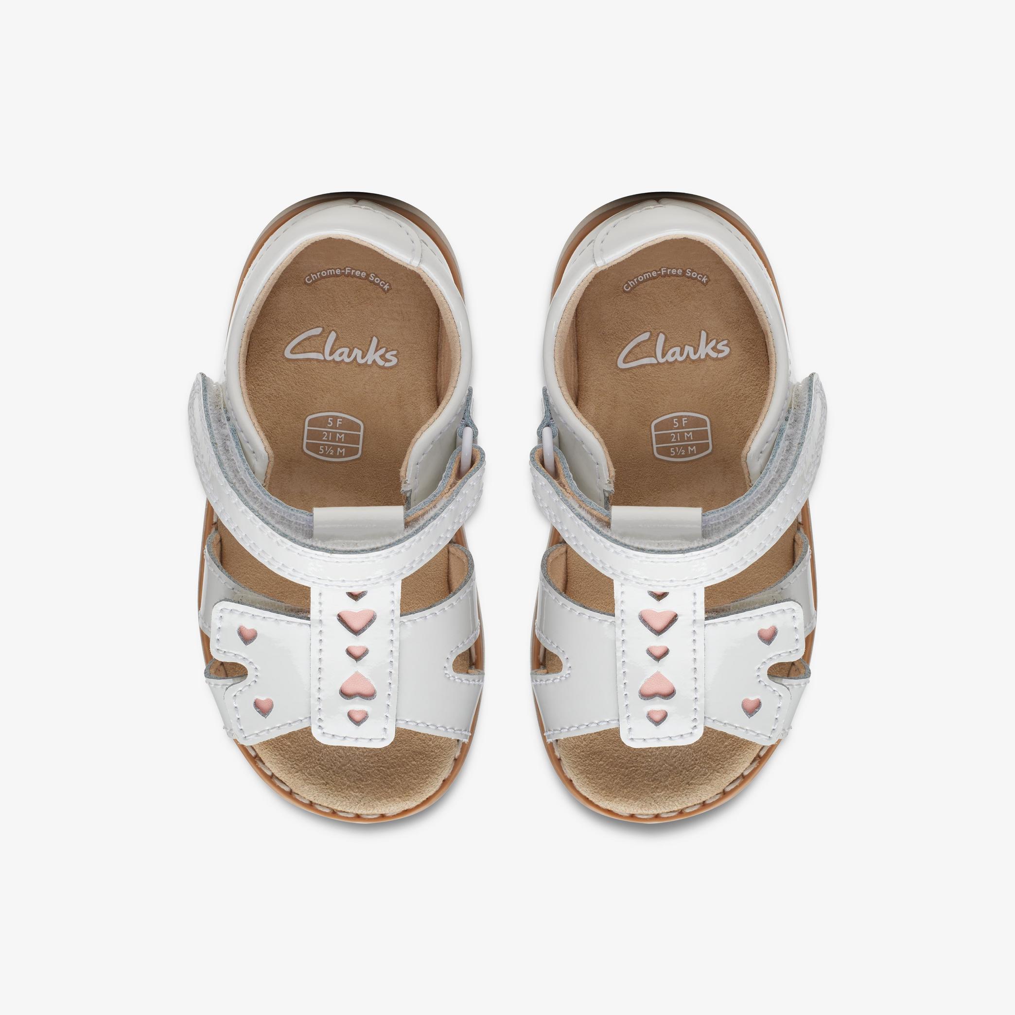 Crown Beat Toddler White Patent Flat Sandals, view 6 of 6