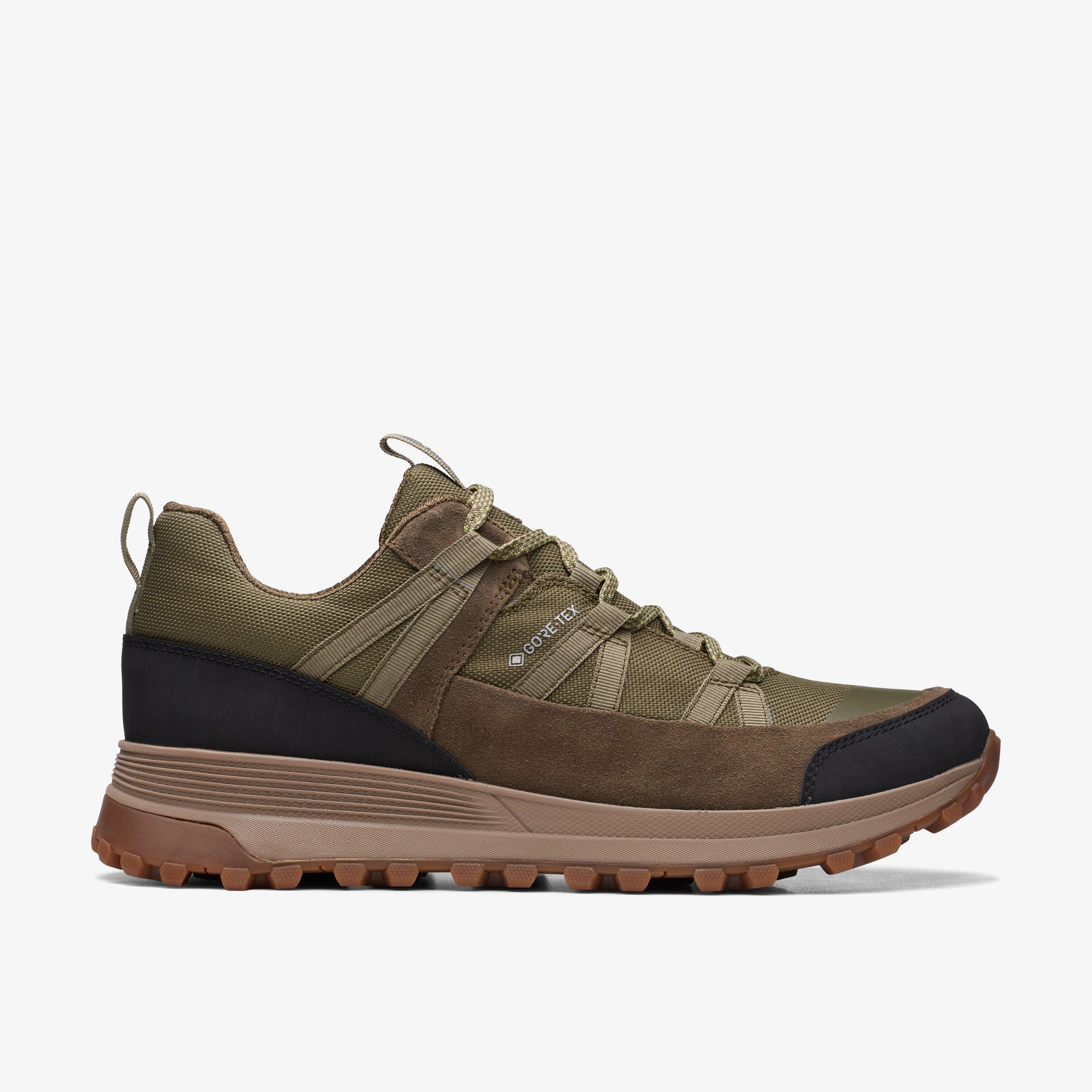 Mens ATL Trek Run GORE-TEX Dark Olive Trainers | Clarks UK