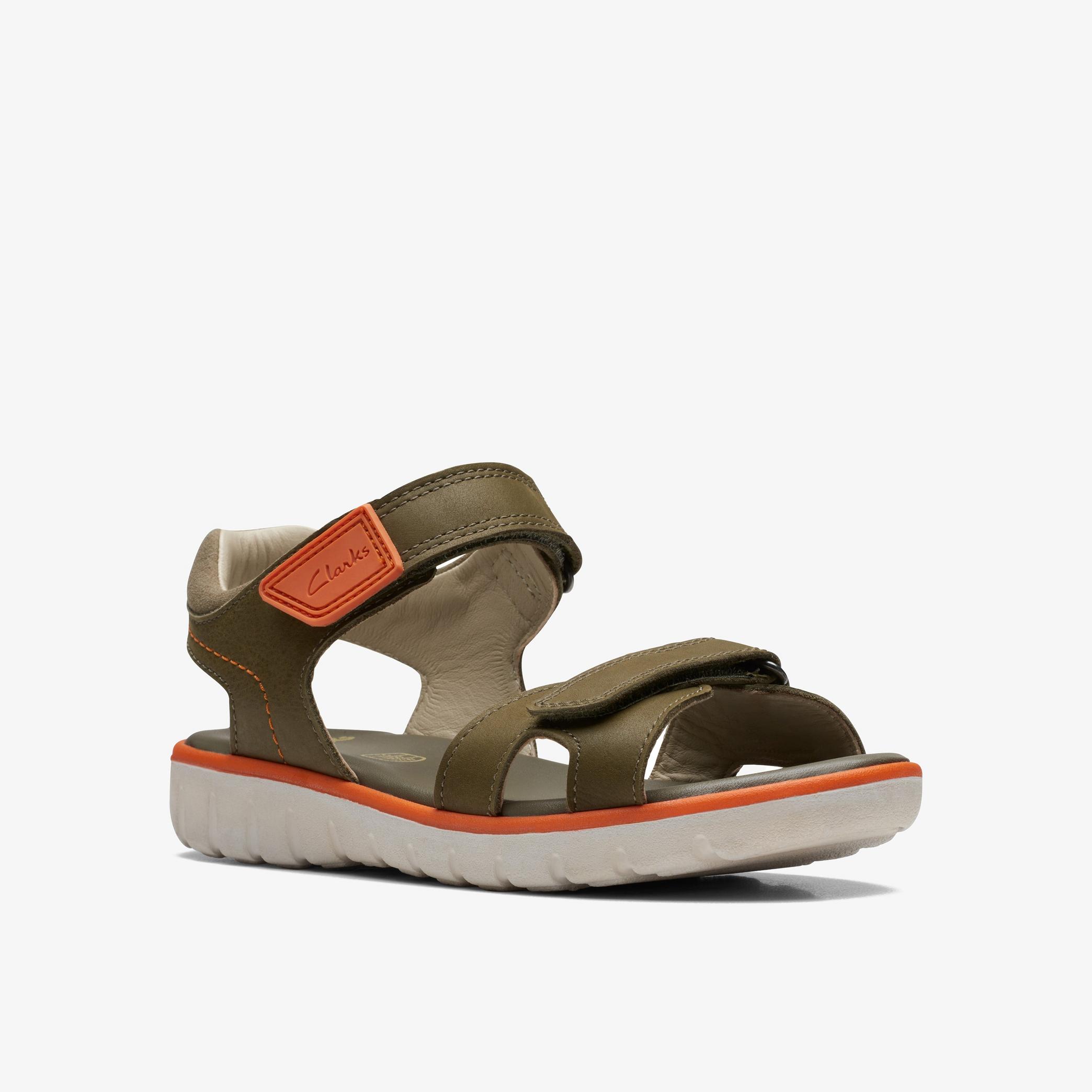 Roam Surf Youth Khaki Combination Flat Sandals, view 3 of 6