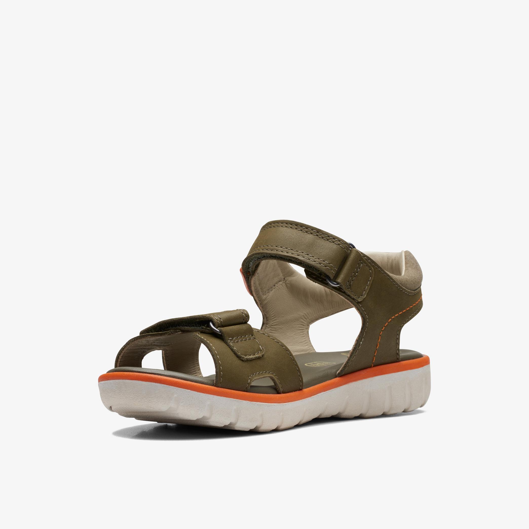 Roam Surf Youth Khaki Combination Flat Sandals, view 4 of 6