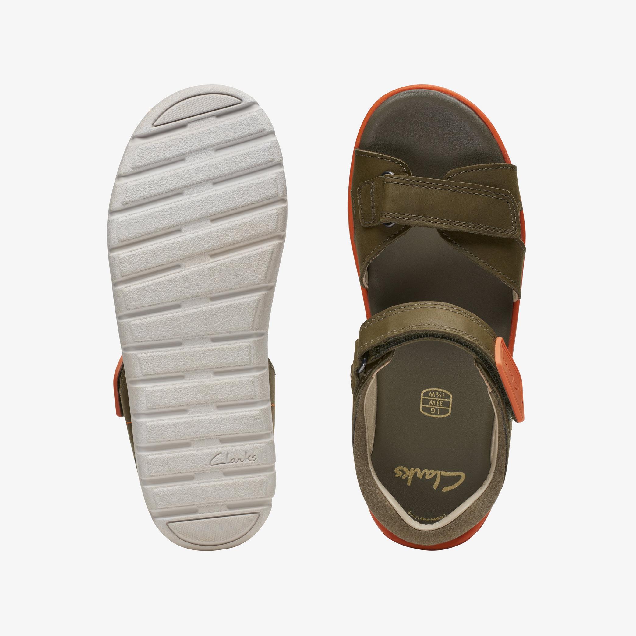 Roam Surf Youth Khaki Combination Flat Sandals, view 6 of 6