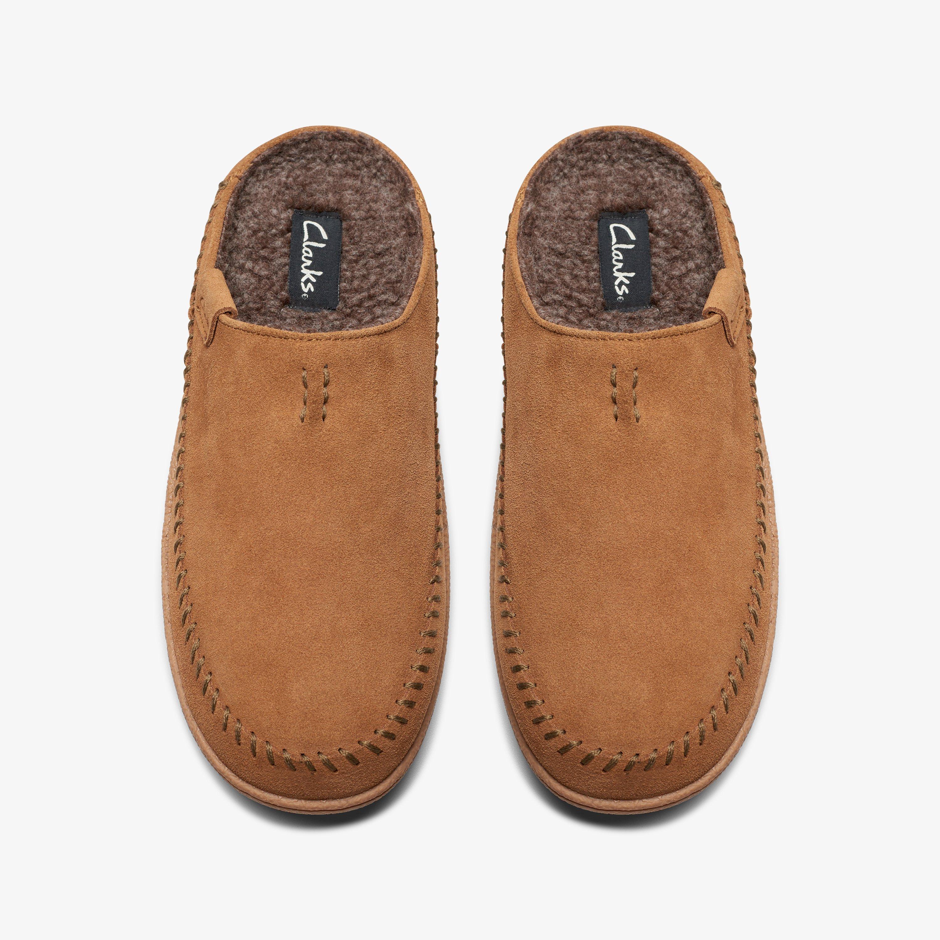 Clarks mens leather slippers online