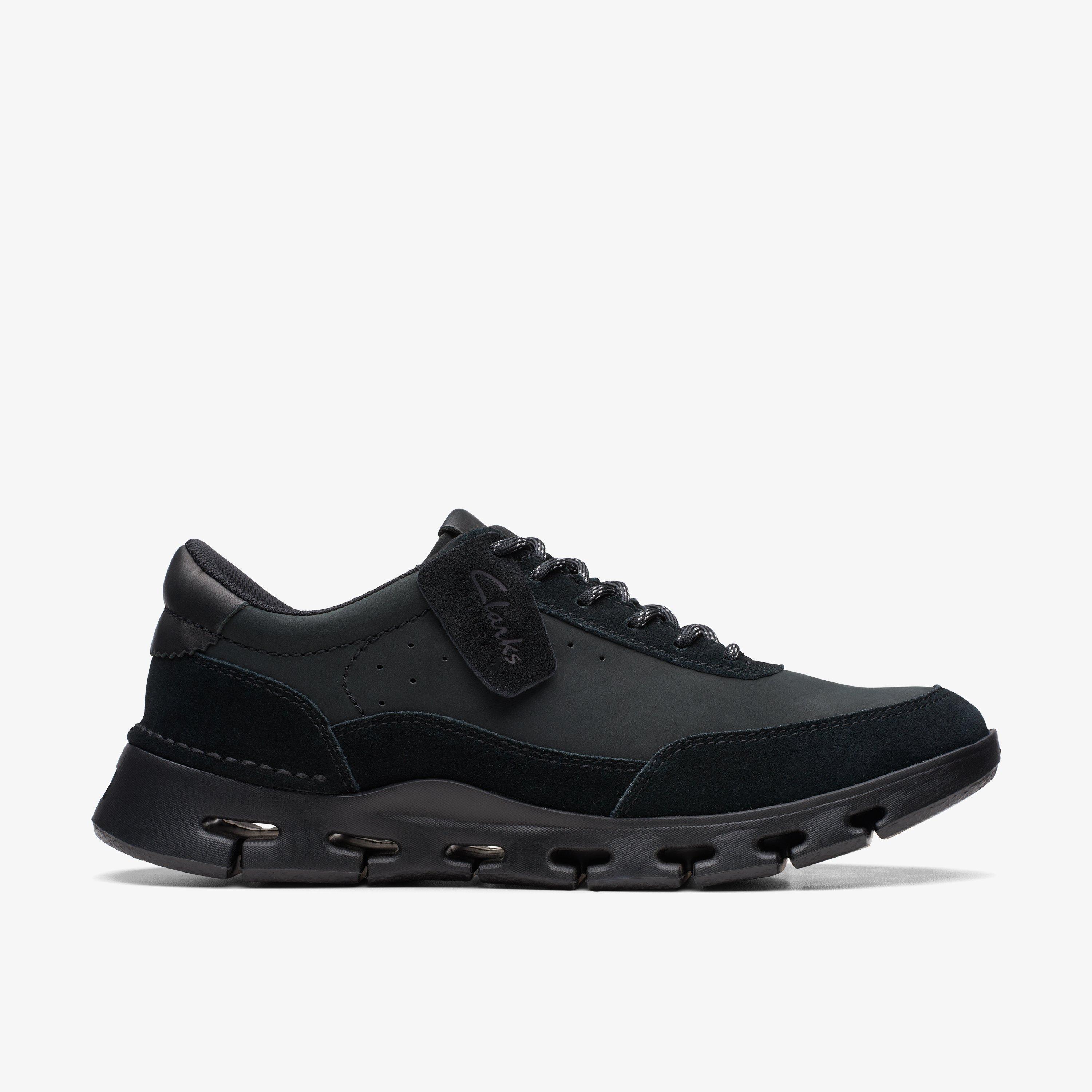 Clarks black outlet sneakers