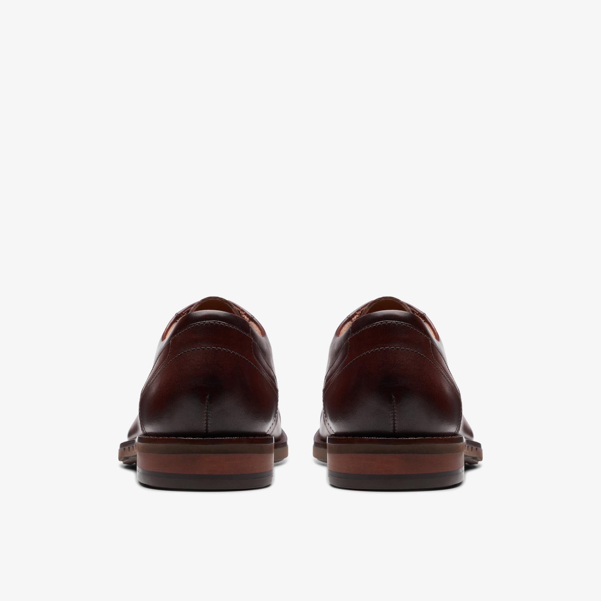 Un Hugh Cap Mahogany Leather Oxford Shoes, view 5 of 6