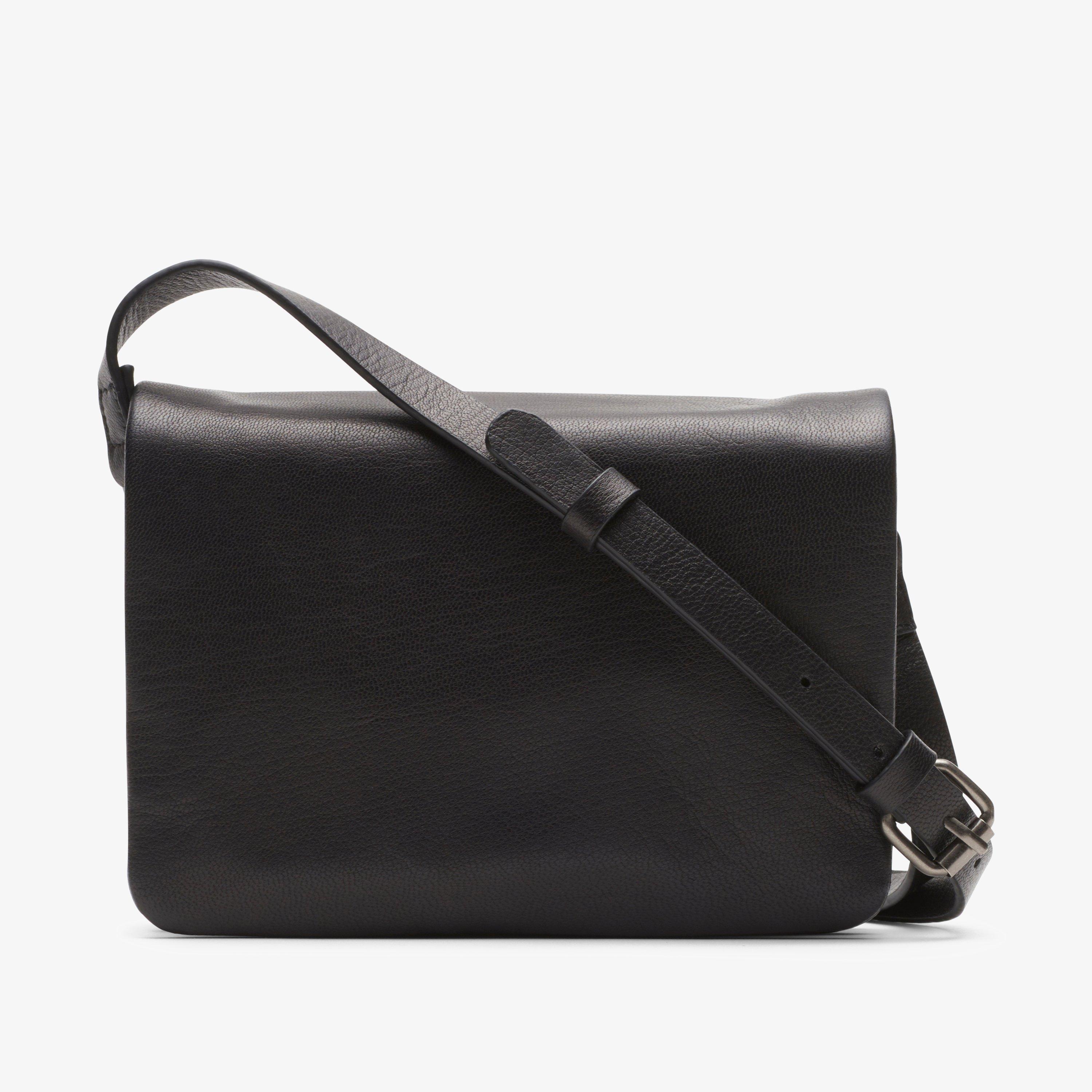 Womens Treen Small Black Leather Across Body Bag | Clarks UK