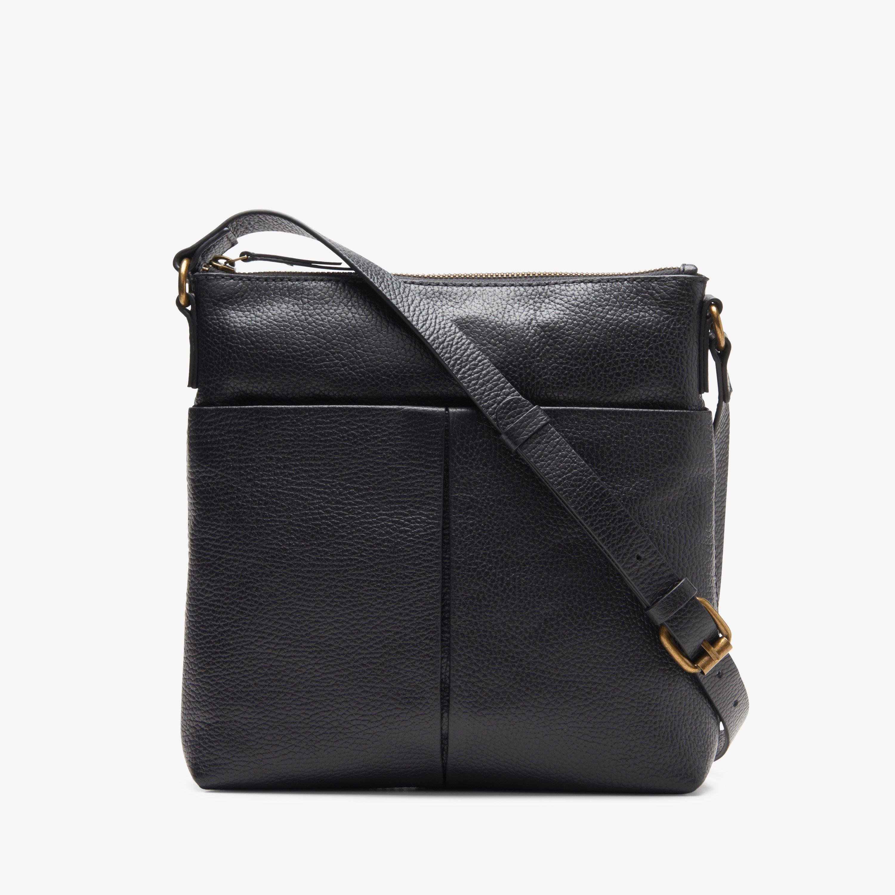 Clarks black cheap leather bag