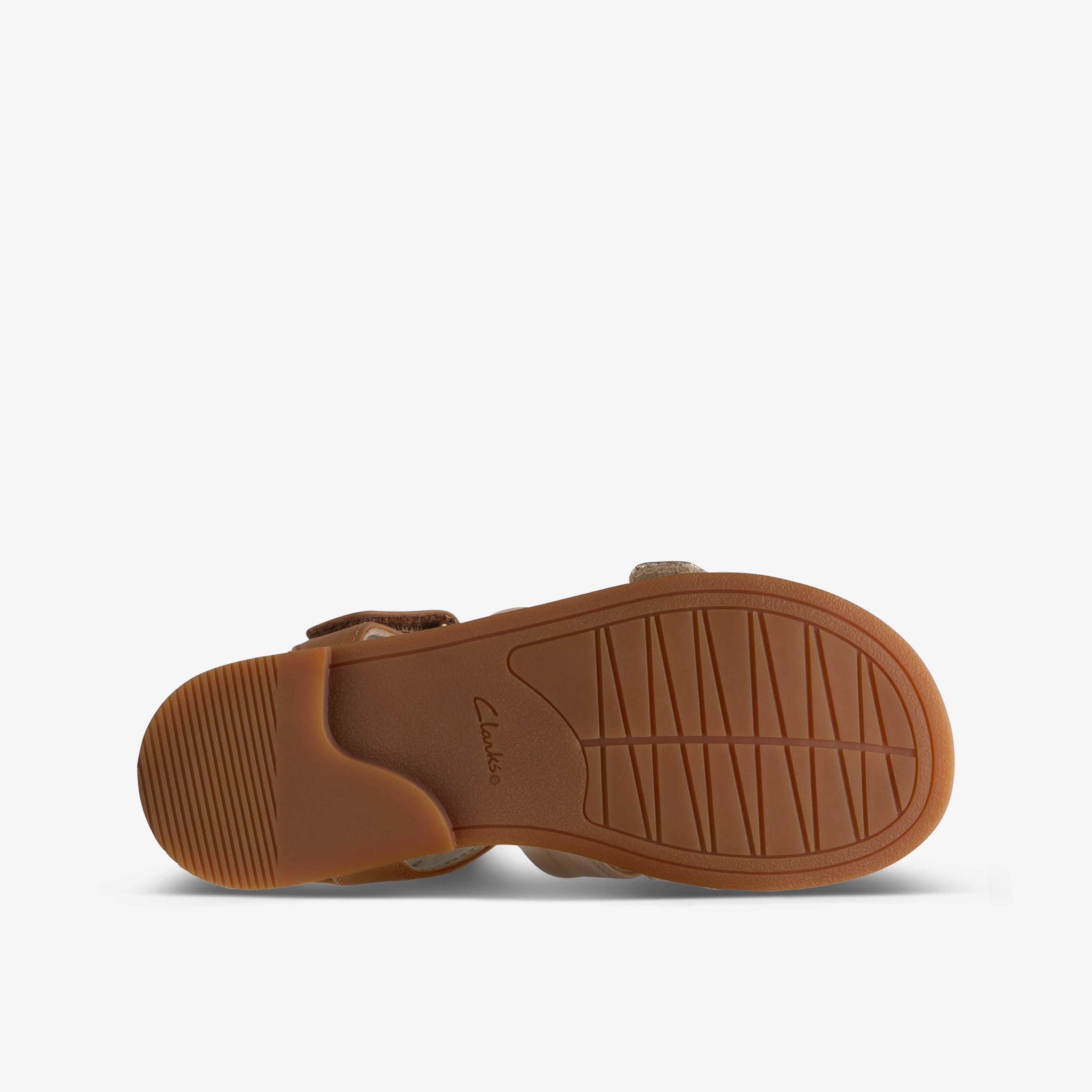 Ivy Sea Kid Tan Metallic Flat Sandals, view 3 of 6