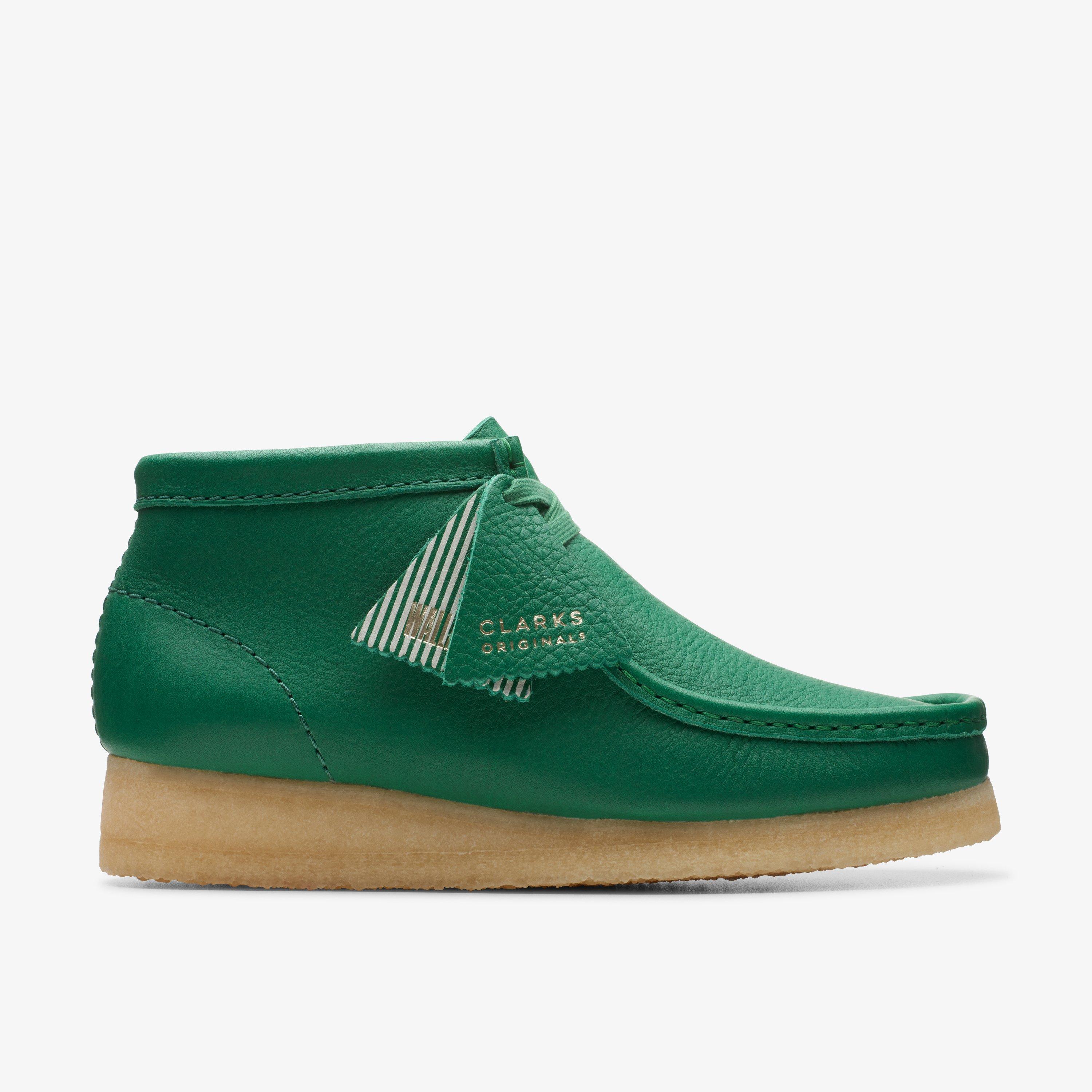 Women Cactus Green Leather Wallabee Boots | Clarks US