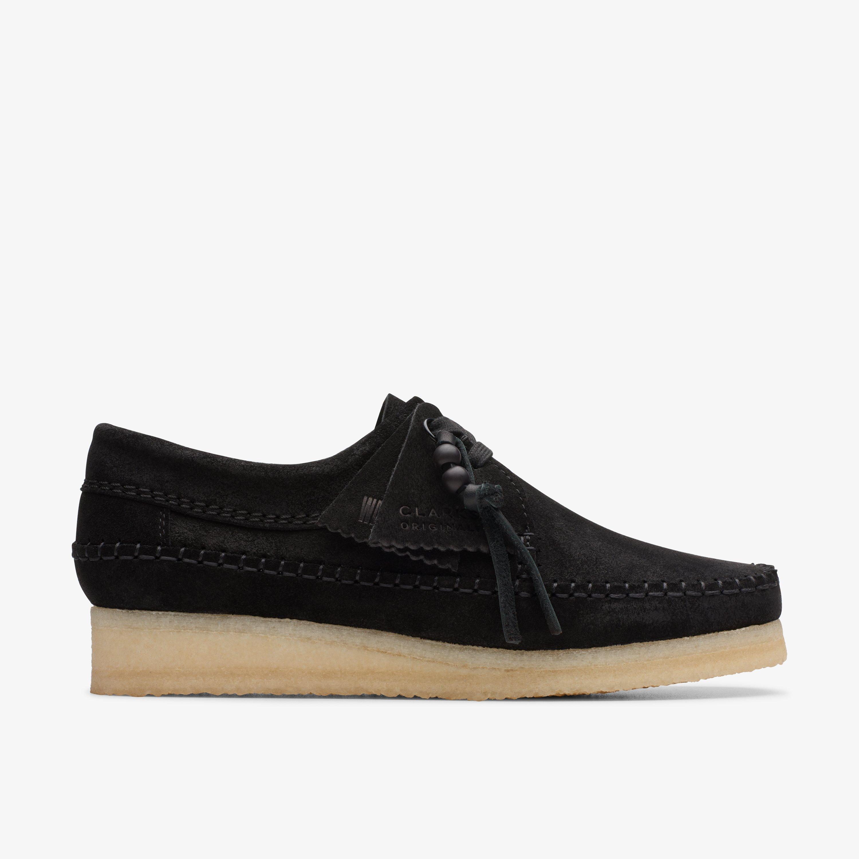 WOMENS Weaver Black Suede Moccasins | Clarks CA