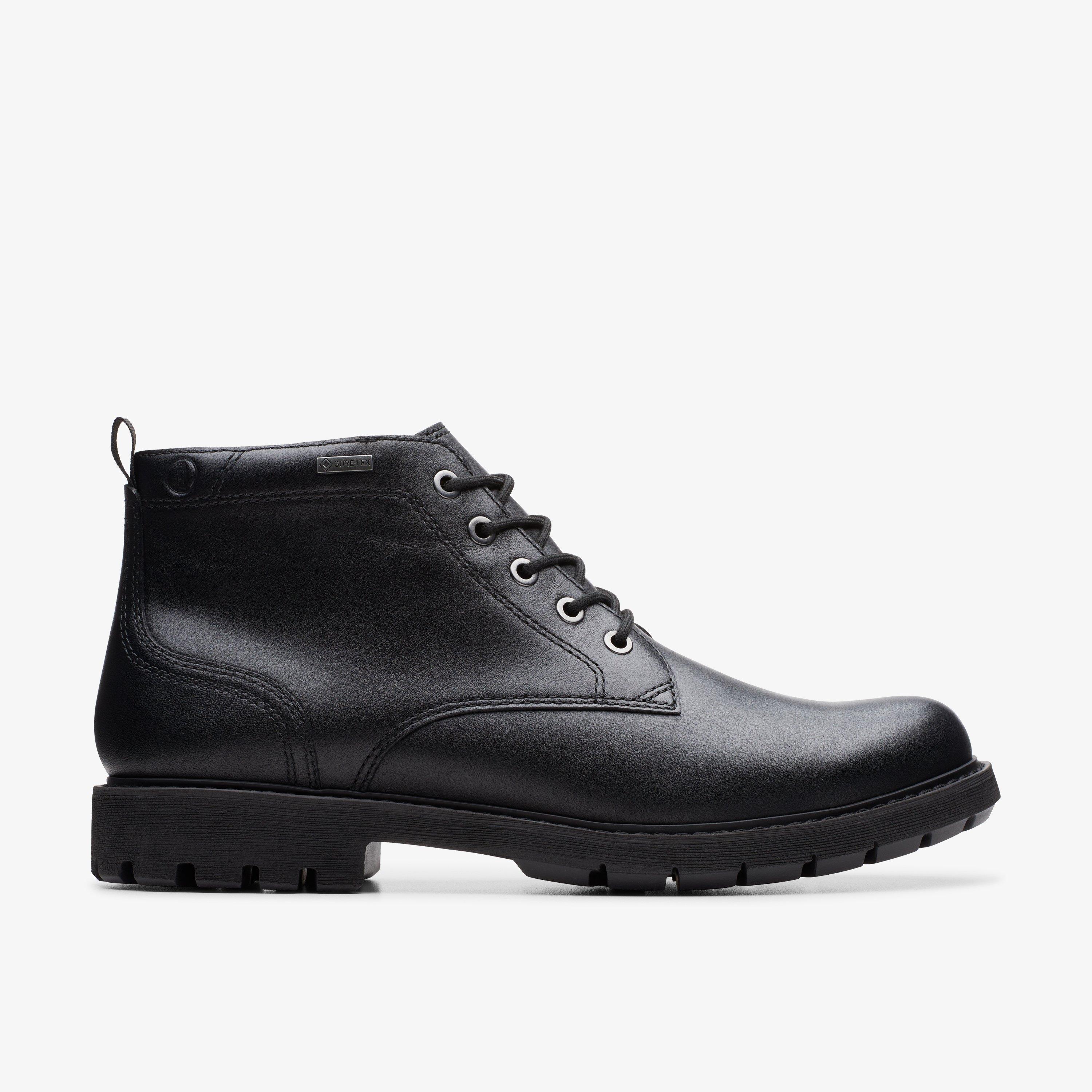 Mens Batcombe Mix GORE-TEX Black Leather Ankle Boots | Clarks UK