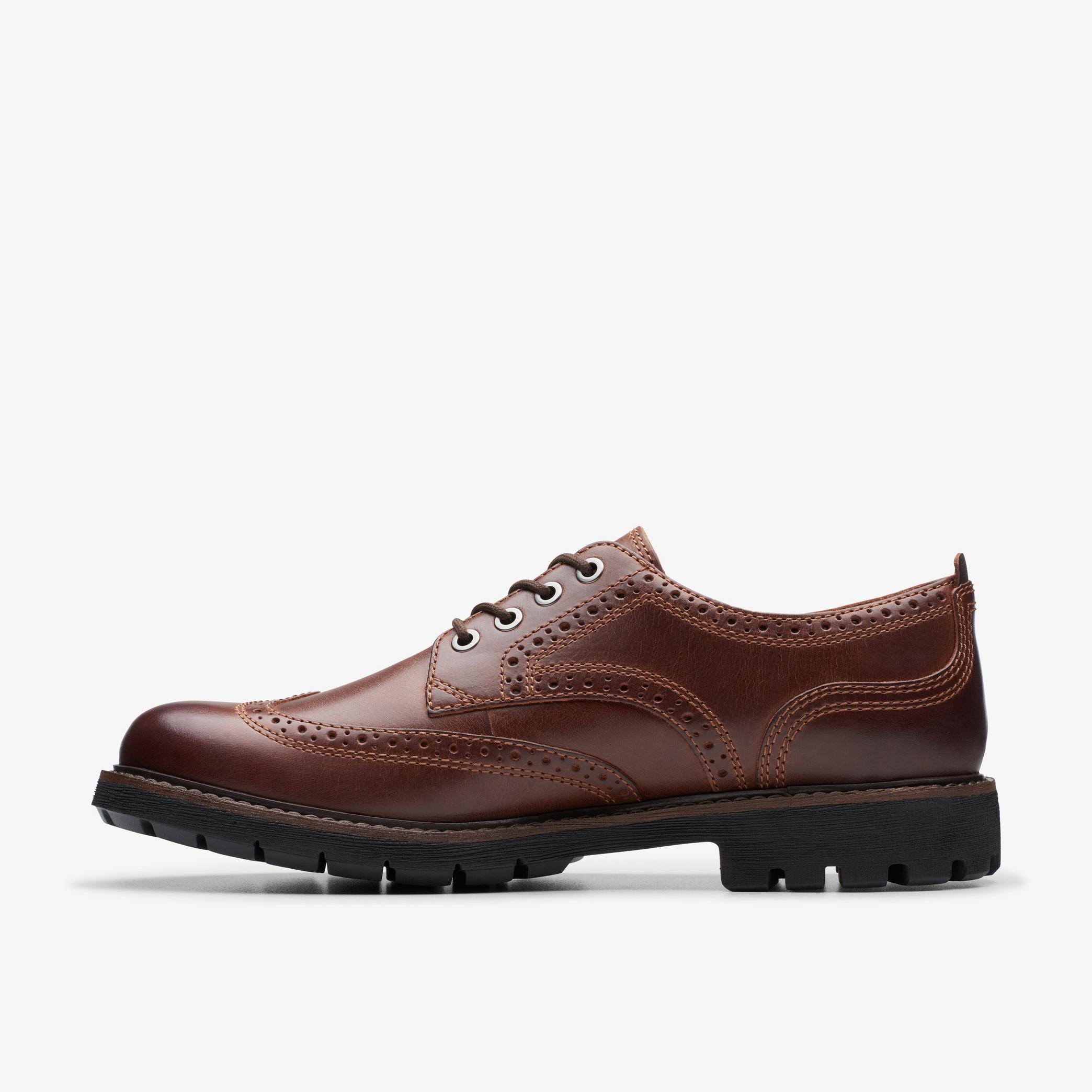 Mens Batcombe Far Dark Tan Leather Shoes | Clarks UK