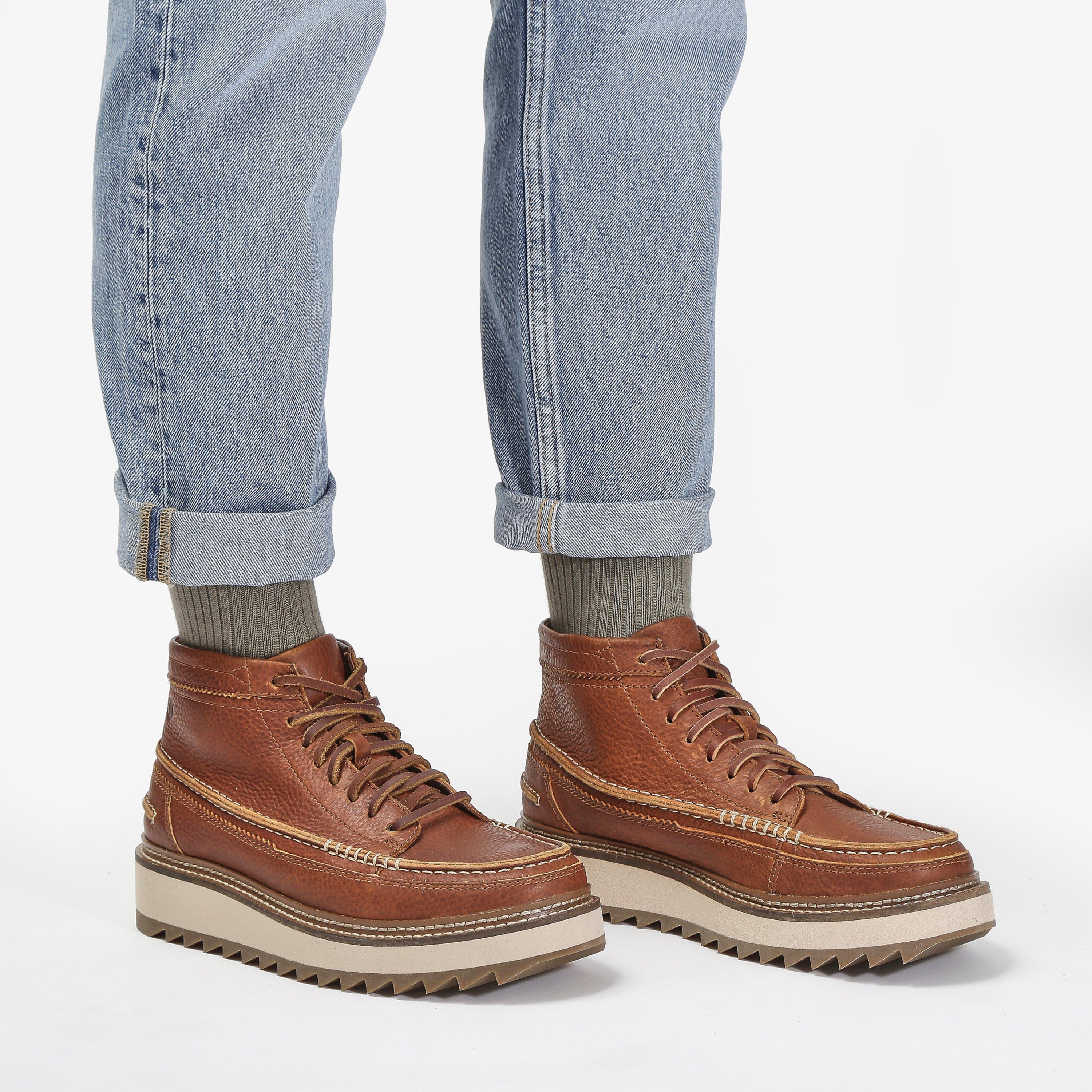Men Clarkhill Mid Dark Tan Leather Boots Clarks US