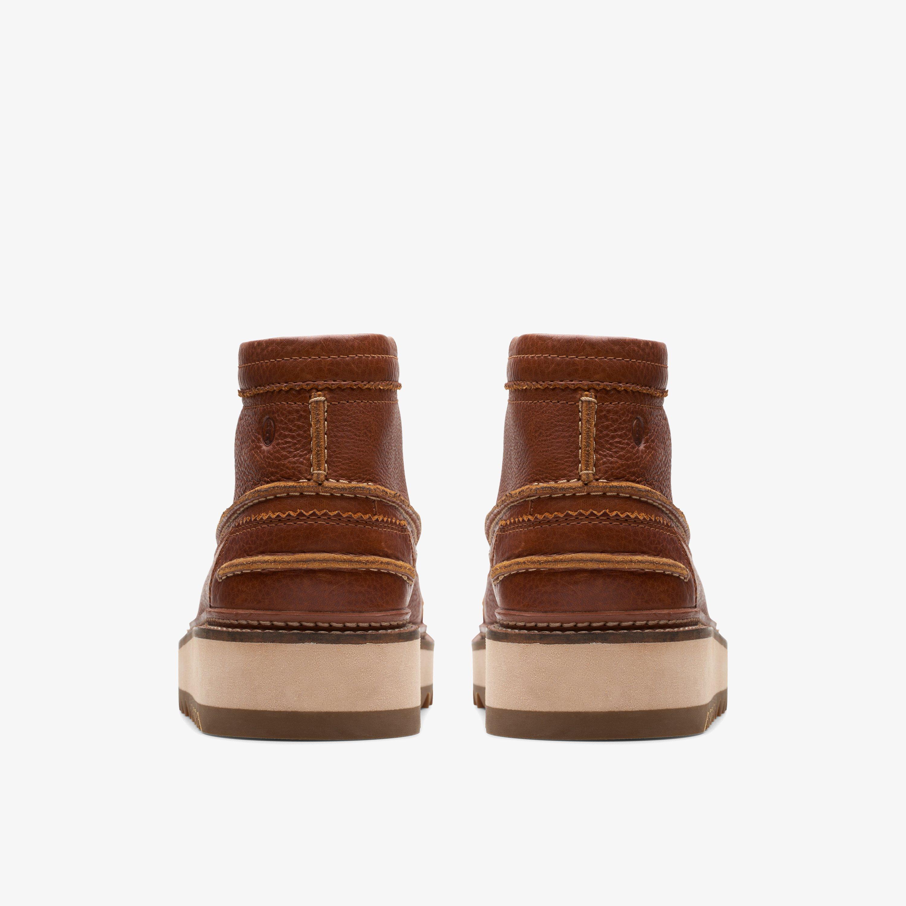 Men Clarkhill Mid Dark Tan Leather Boots Clarks US