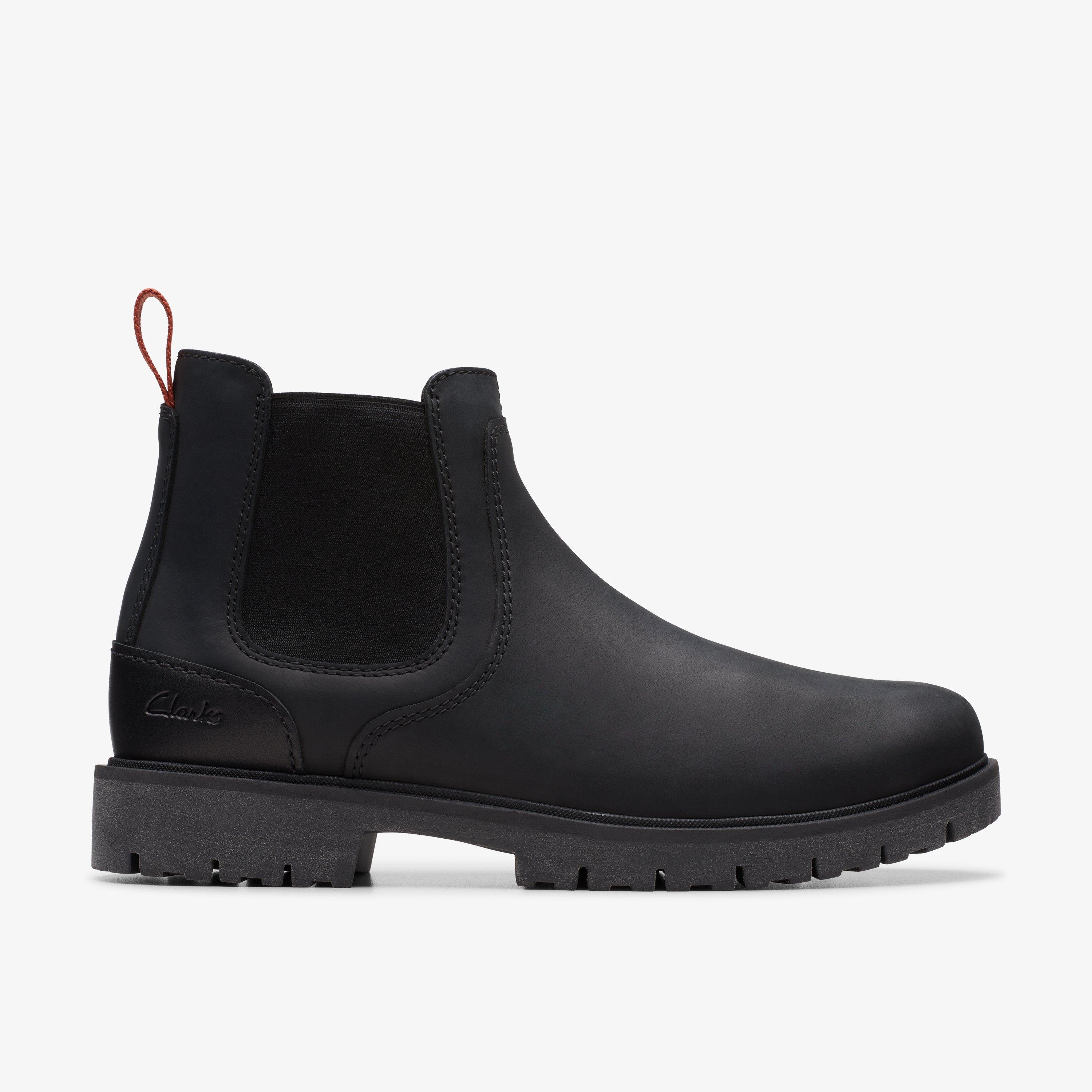 Mens Rossdale Top Black Leather Chelsea Boots | Clarks Outlet