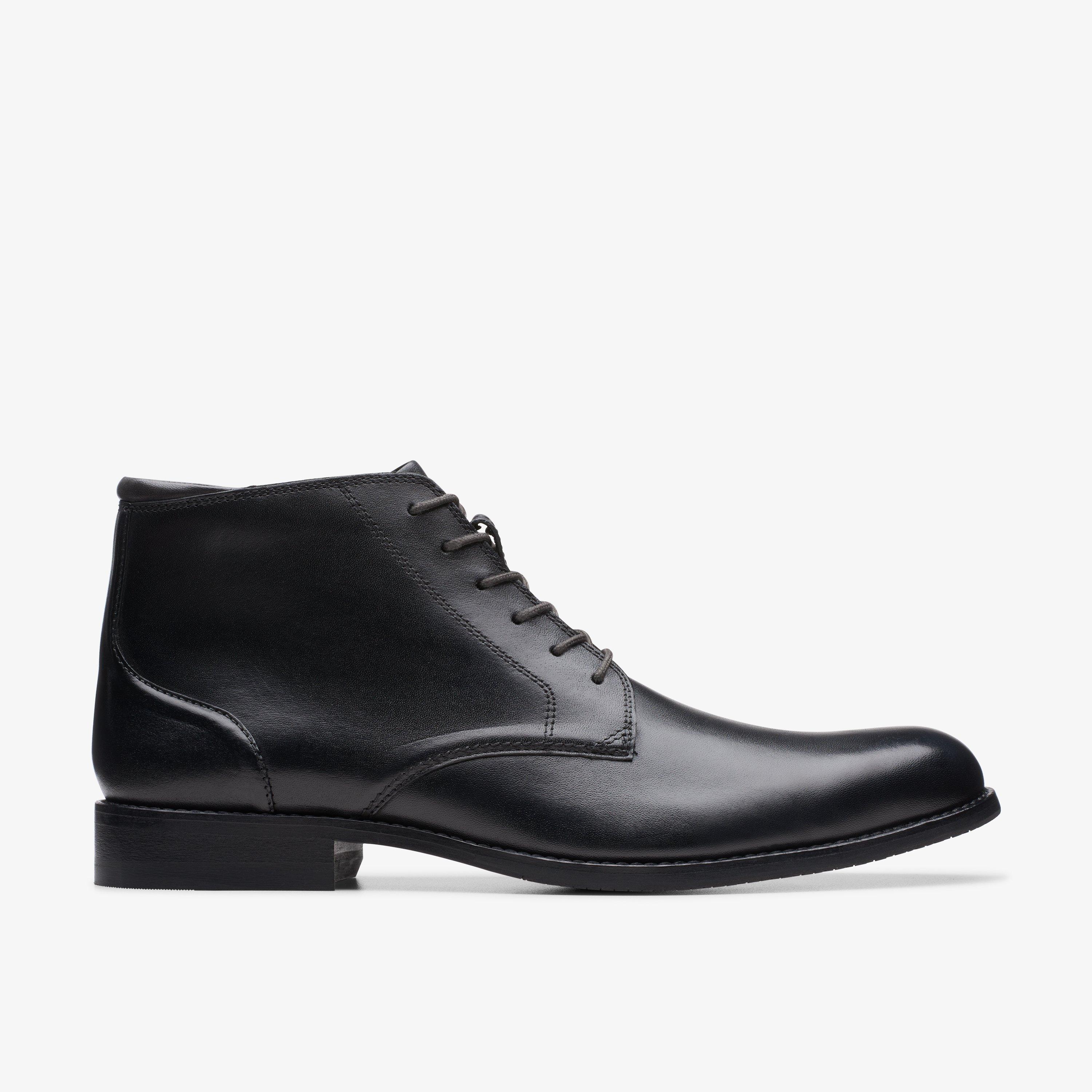 Mens Craft Arlo Hi Black Leather Boots | Clarks UK