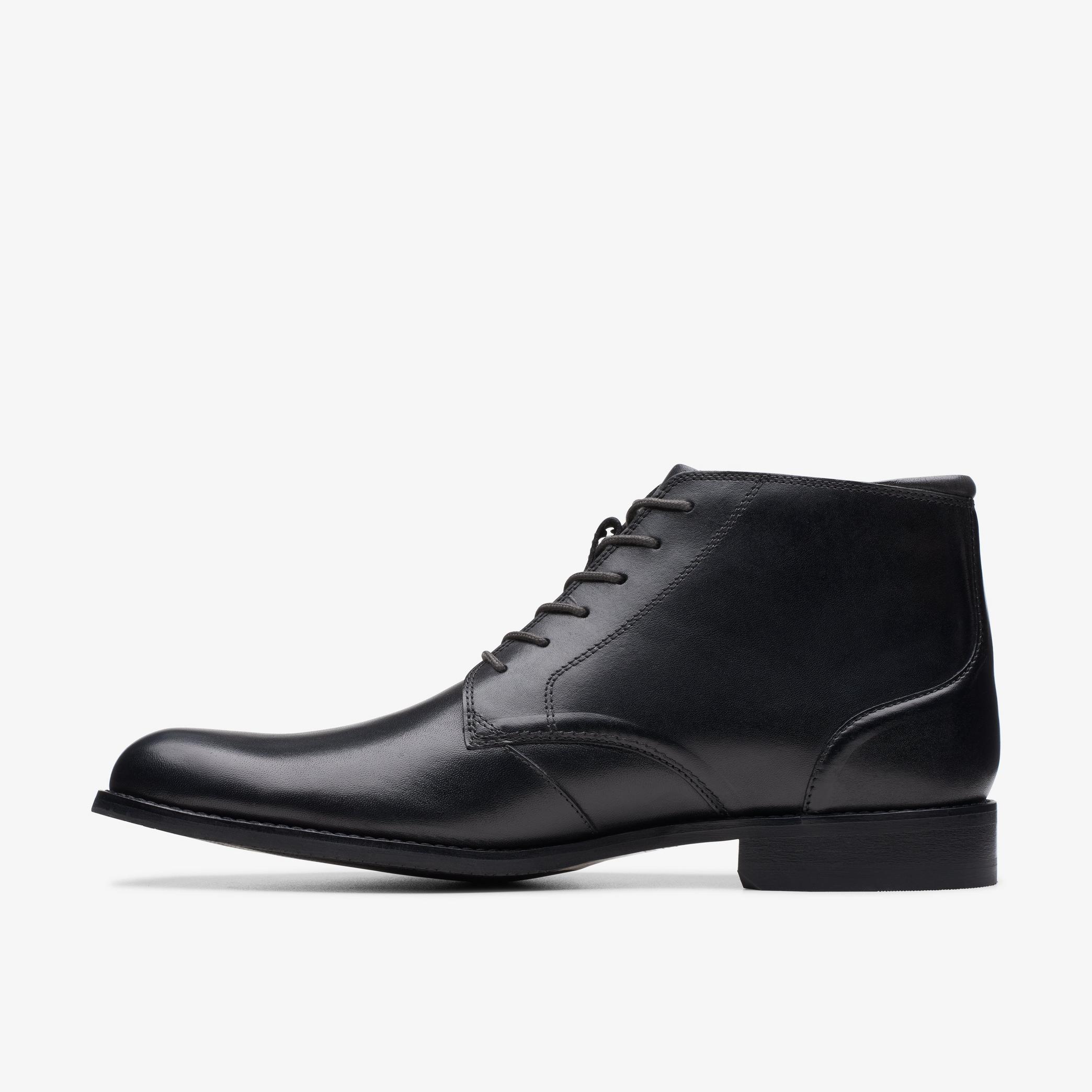 Mens Craft Arlo Hi Black Leather Boots | Clarks UK
