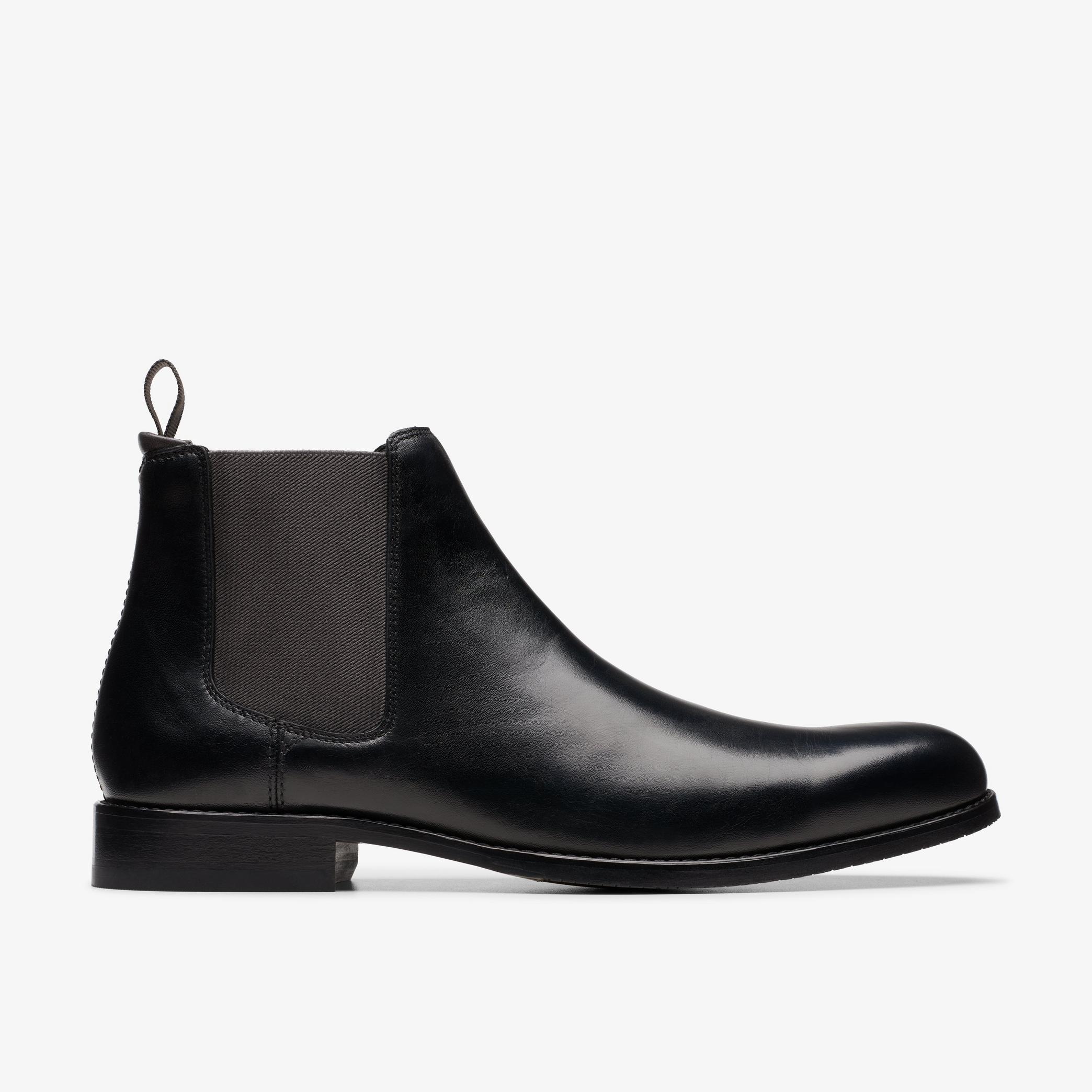 Mens Craft Arlo Top Black Leather Boots | Clarks UK