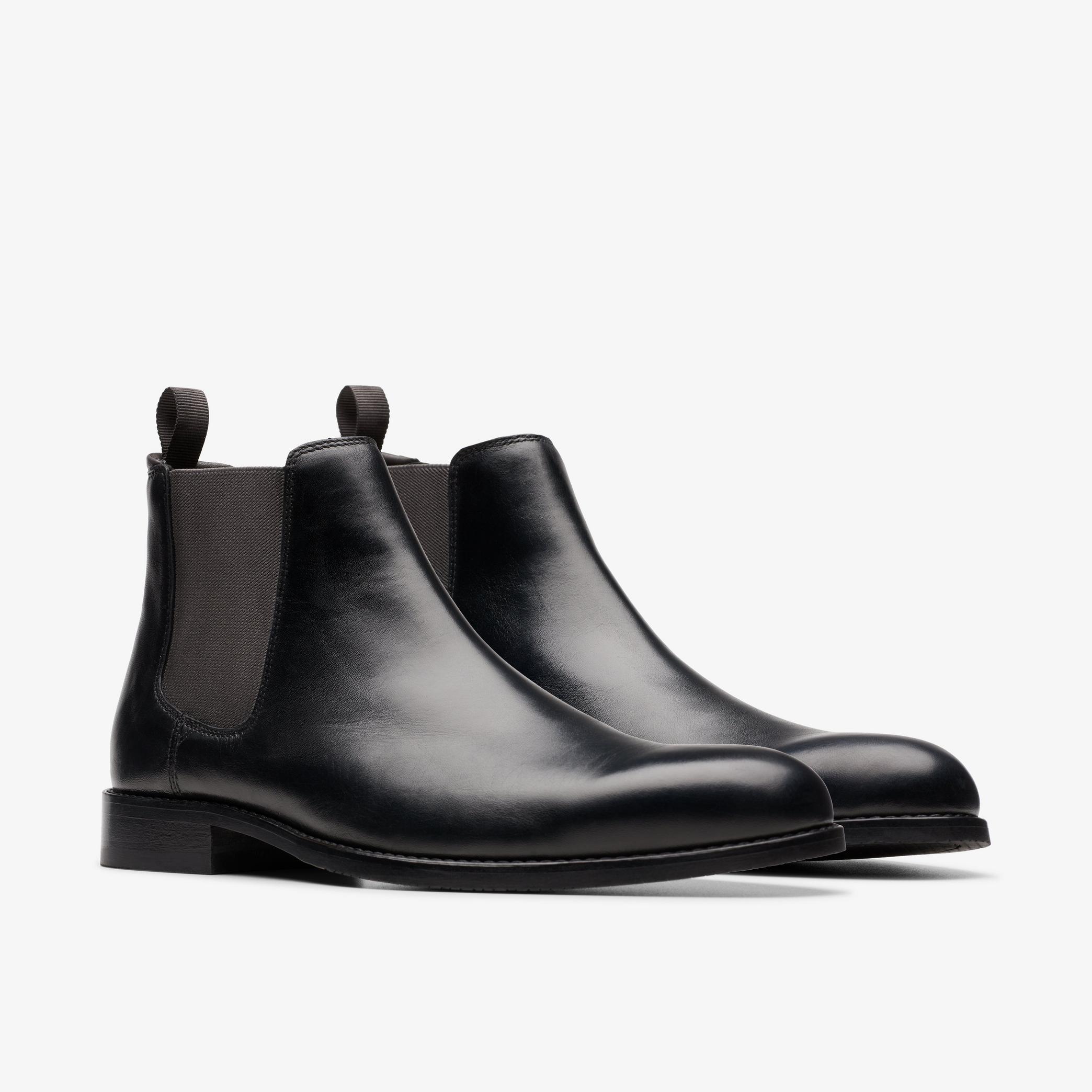 Mens Craft Arlo Top Black Leather Shoes | Clarks UK