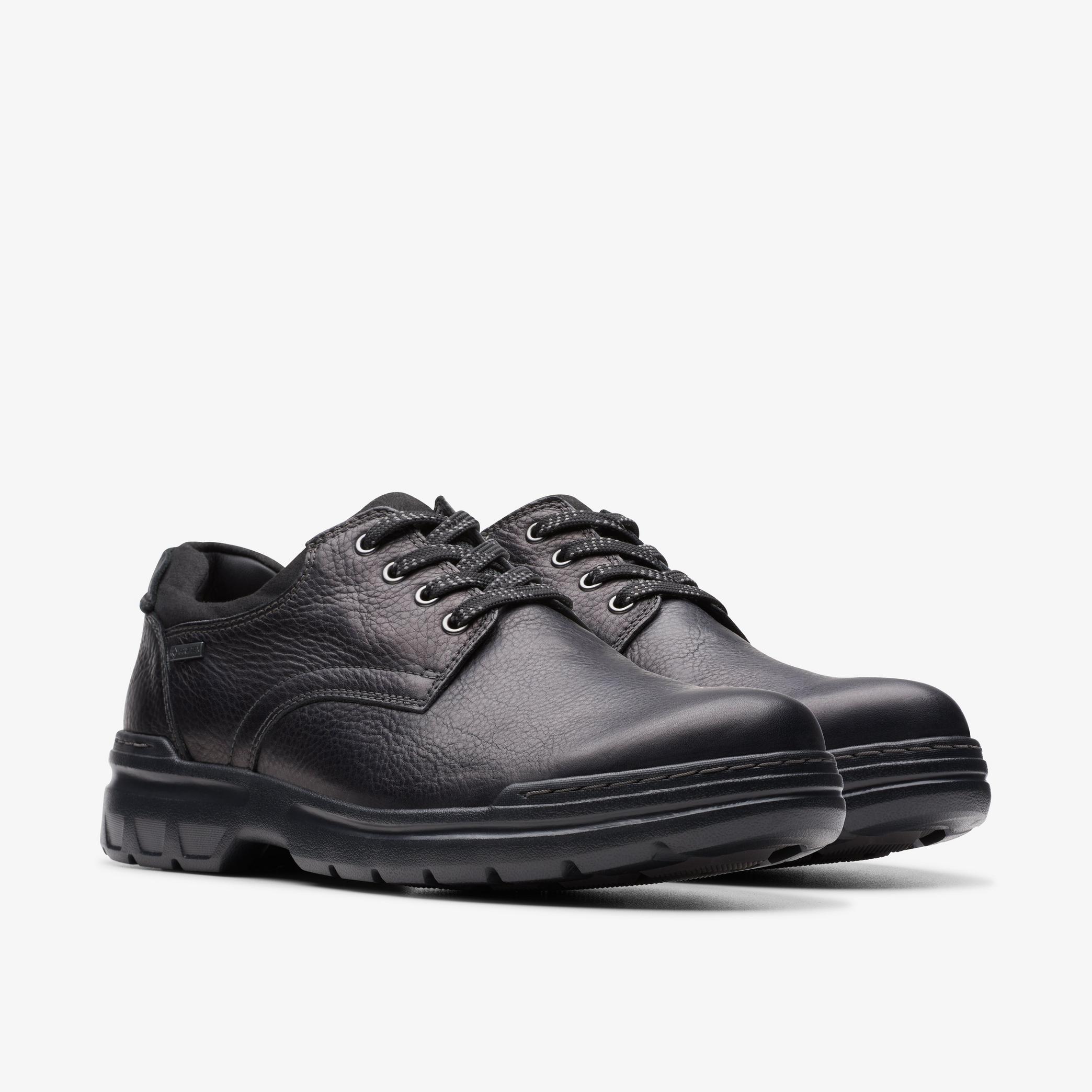 MENS Rockie Walk GORE-TEX Black Leather Derby Shoes | Clarks UK
