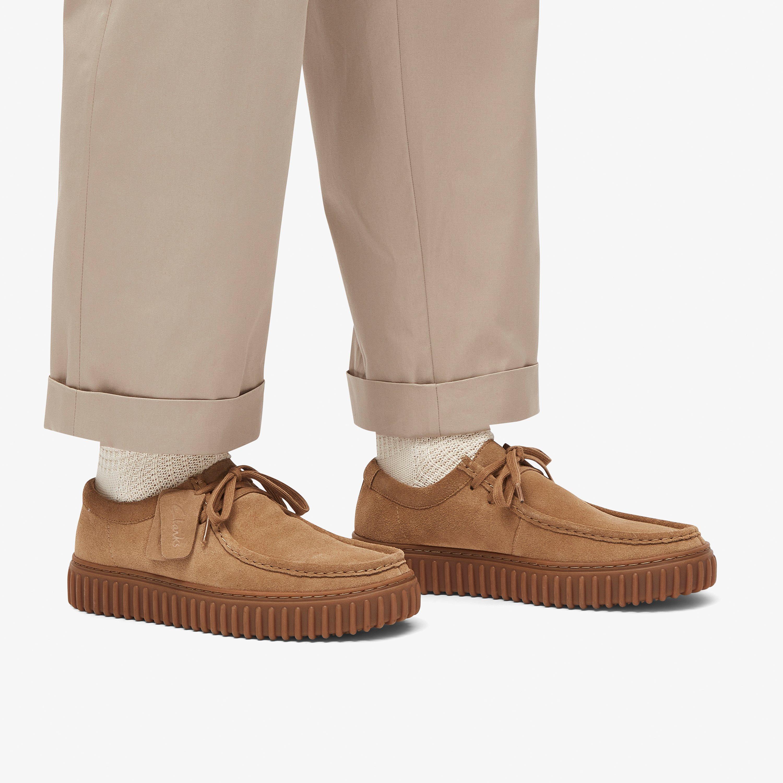 MENS Torhill Lo Dark Sand Suede Moccasins Clarks US